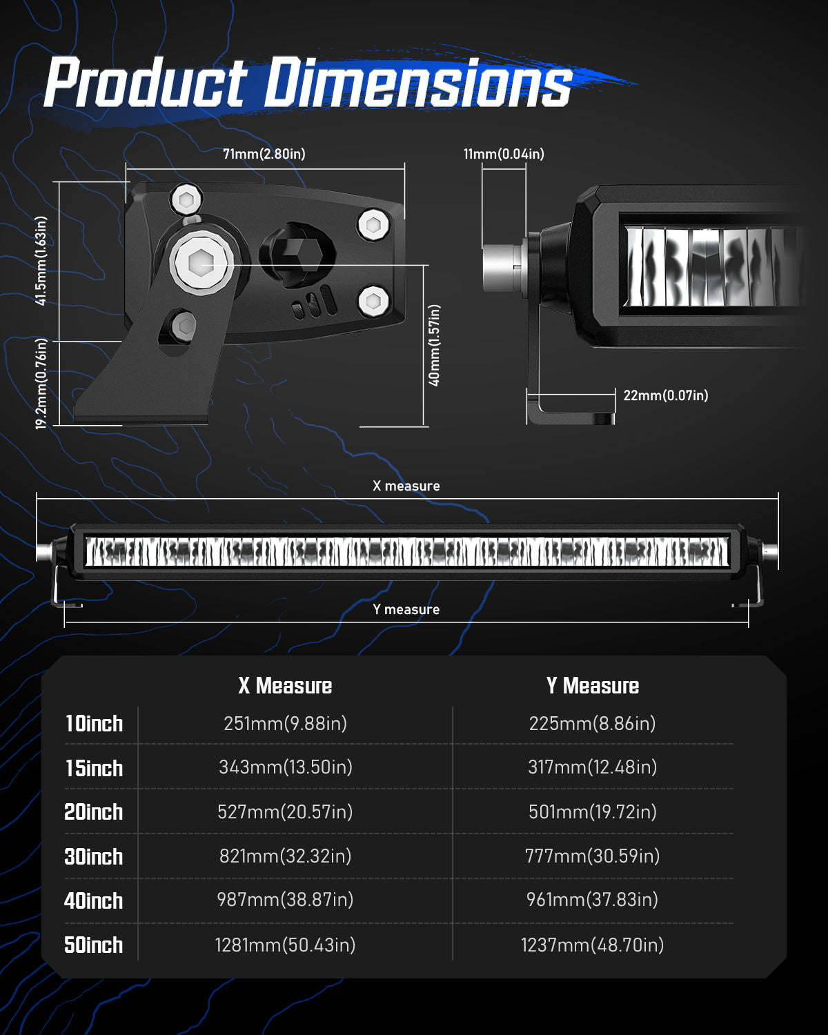 Off Road LED Light Bar 20 Inch Single Row High Power Driving Beam - NOVSIGHT