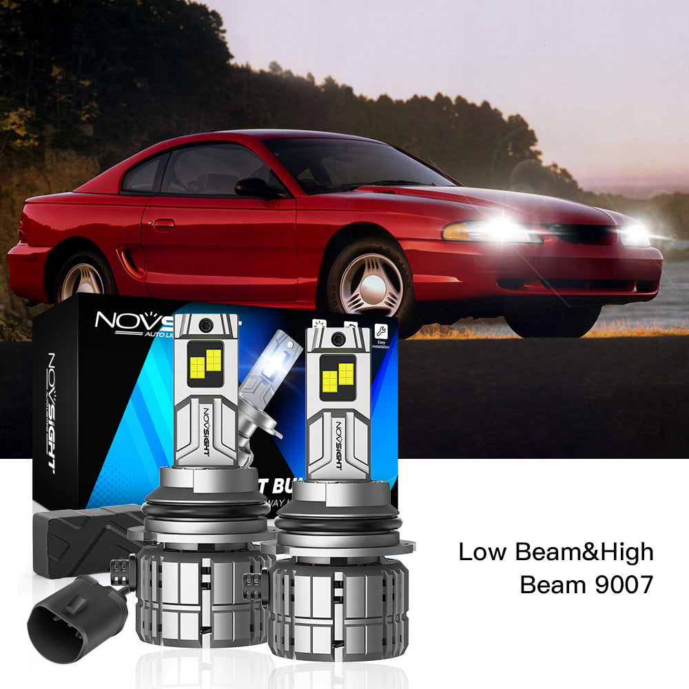 Fit for 2003-2004 Ford Mustang 9007 HB5 LED Headlights Bulbs - NOVSIGHT