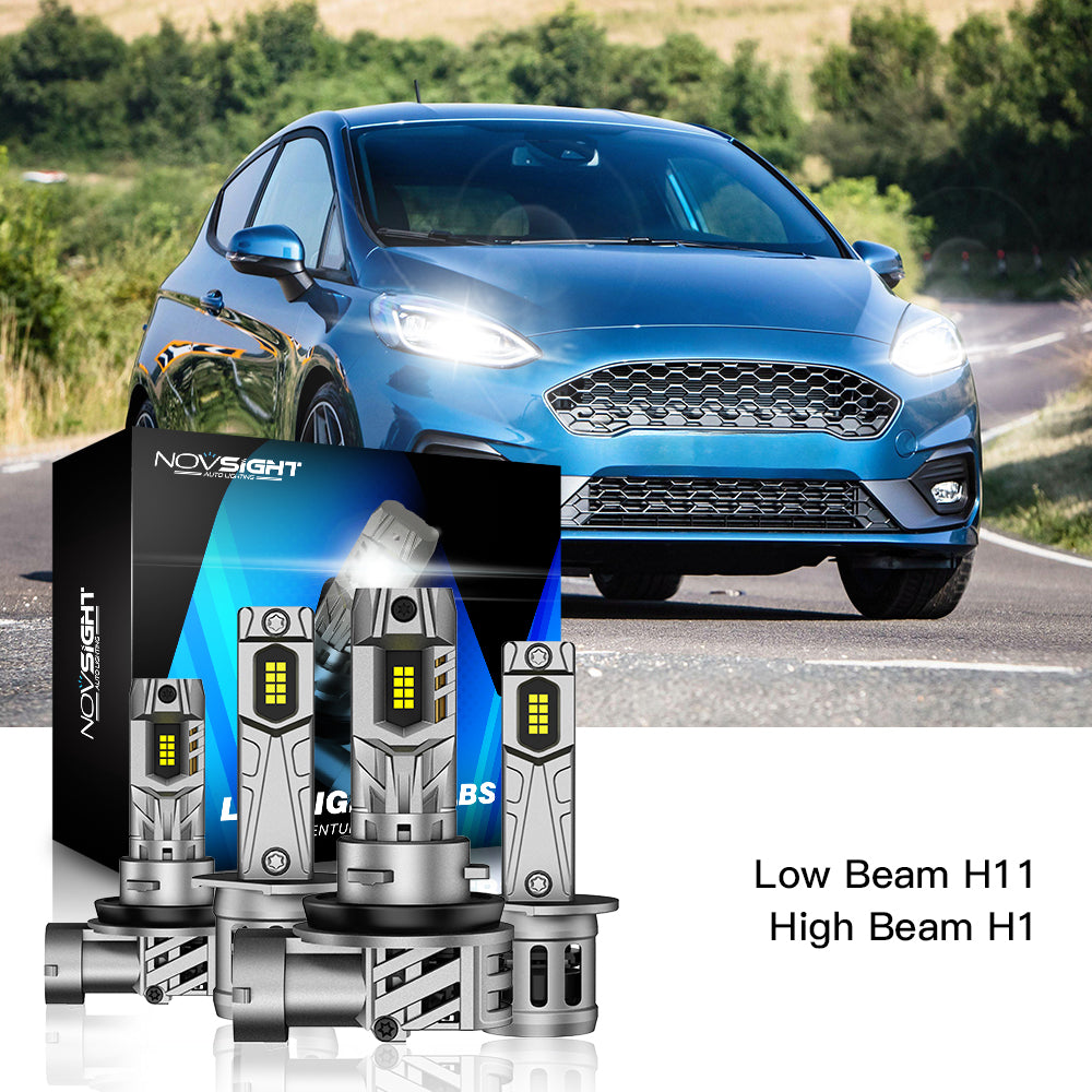 Fit for 2014-2018 Ford Fiesta Headlight Bulbs H1 H11 LED Headlights Bulbs Replacement Kits - NOVSIGHT