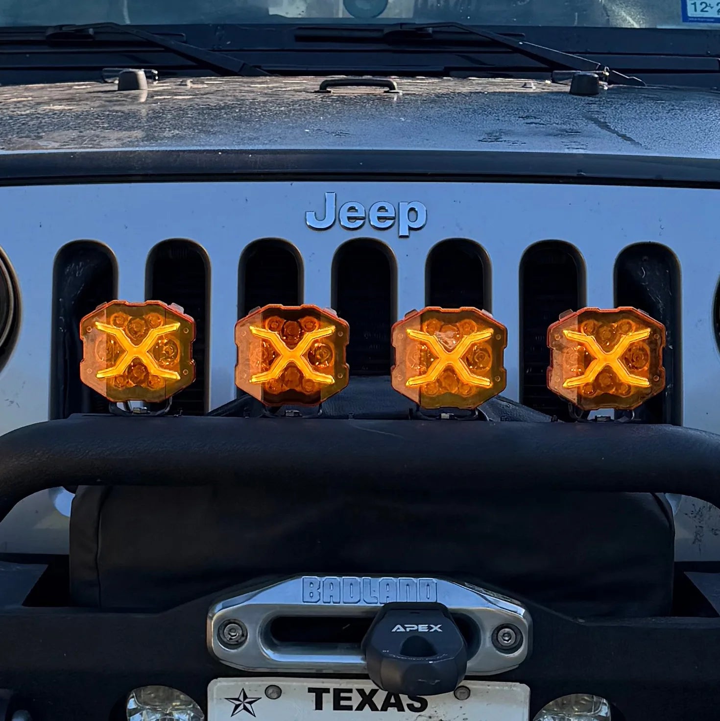 Jeep Wrangler JK Rubicon With X Series 4-Inch LED Pod Light X-Line DRL Driving Lights