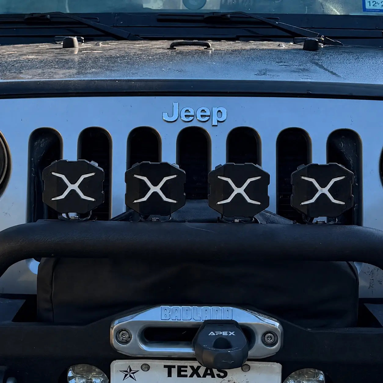 Jeep Wrangler JK Rubicon With X Series 4-Inch LED Pod Light X-Line DRL Driving Lights