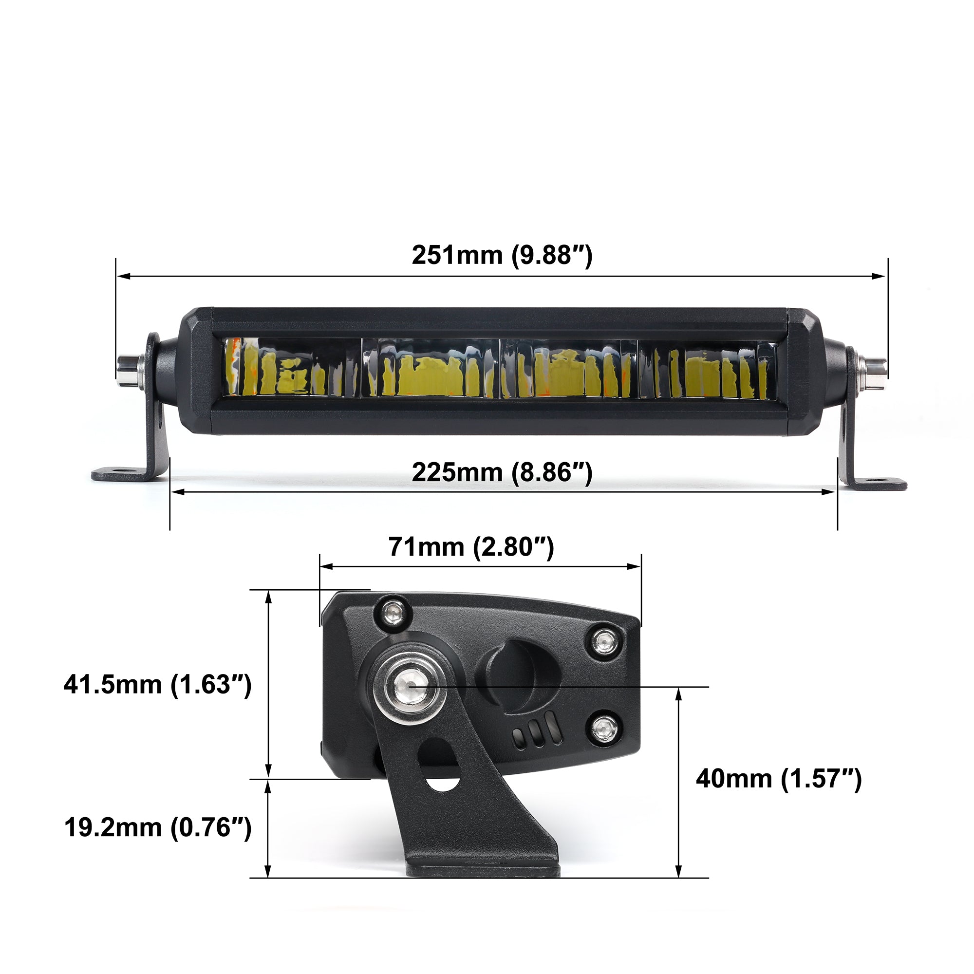 Off Road LED Light Bar 10 20 30 40 50 Inch Single Row Dual Beam White Amber - NOVSIGHT
