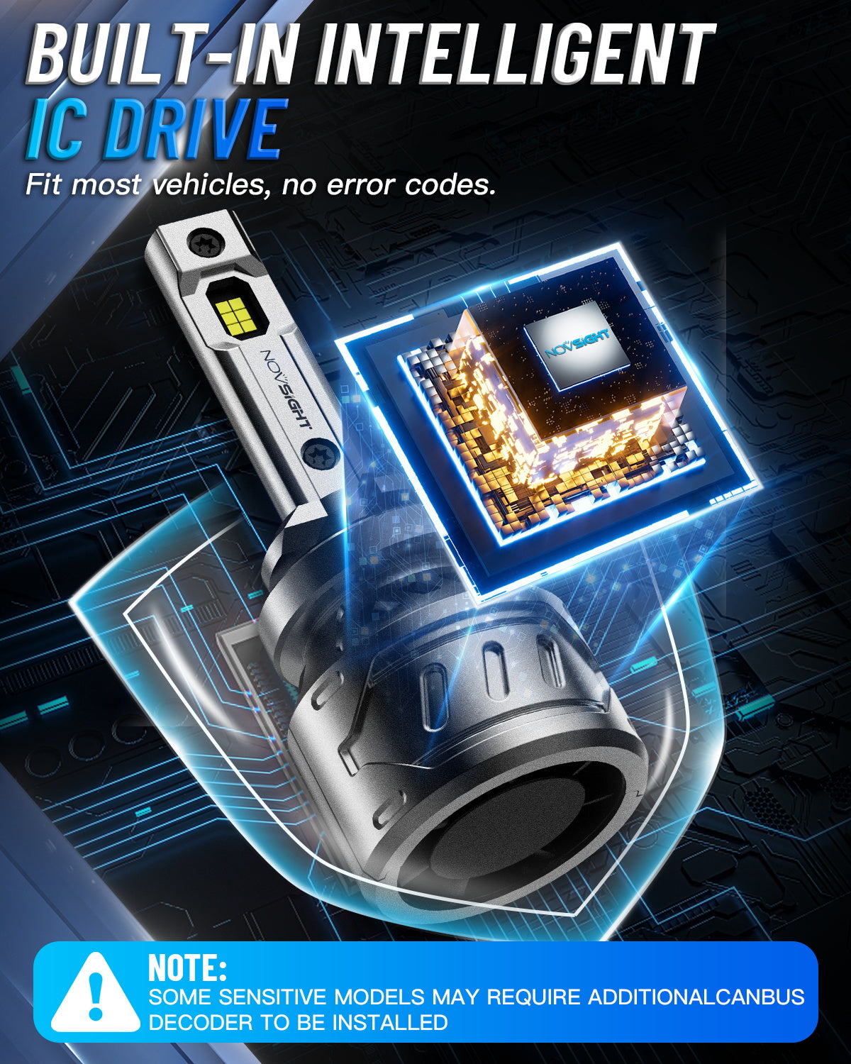 N61 General Series | 880 Fog Light LED Bulbs Stable Output 60W 13000LM 6500K White | 2 Bulbs - NOVSIGHT