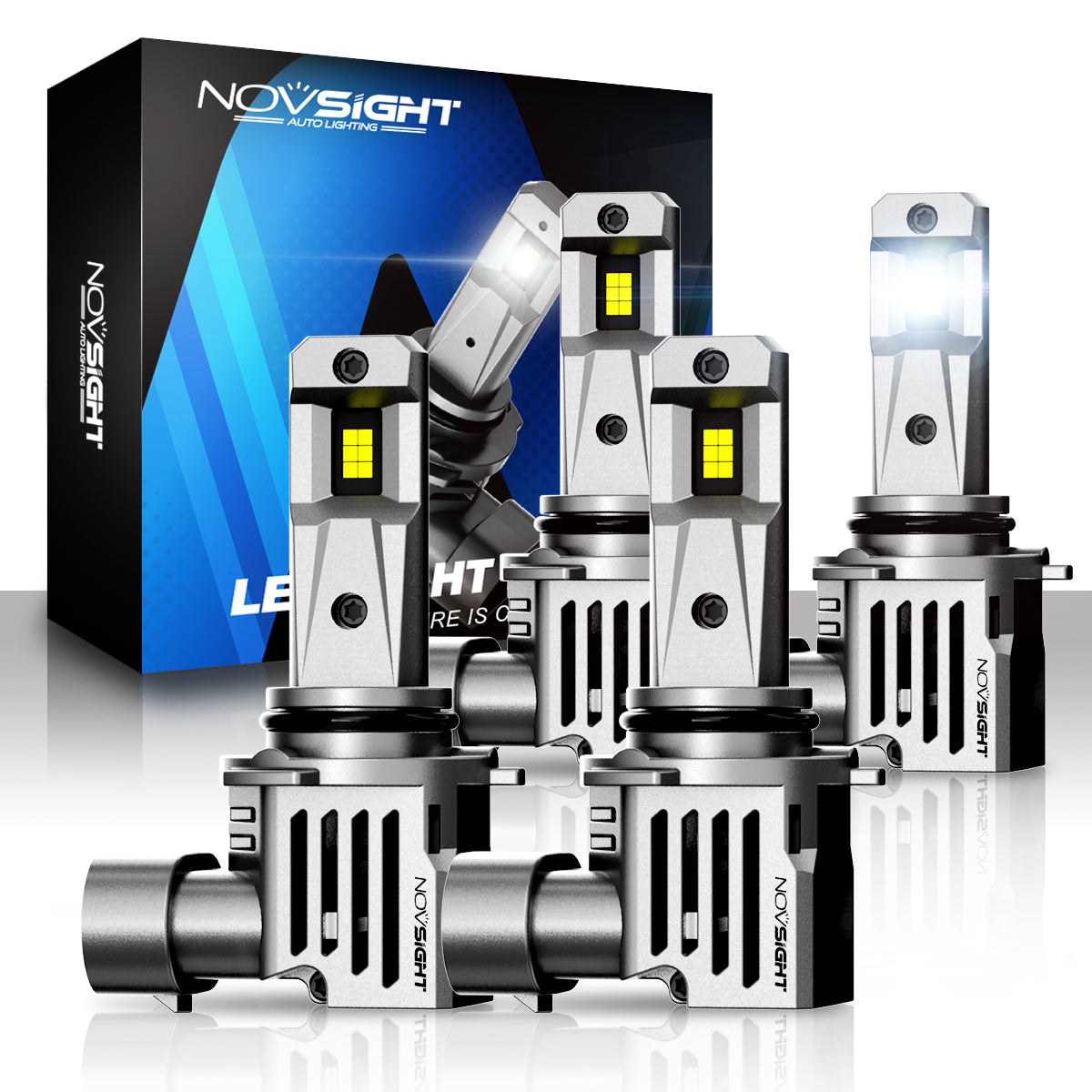 2006-2018 Ford Fusion Custom-Fit Low Beam and High BeamLED Bulbs H11 H7 Halogen Replacement 4 Bulbs - NOVSIGHT