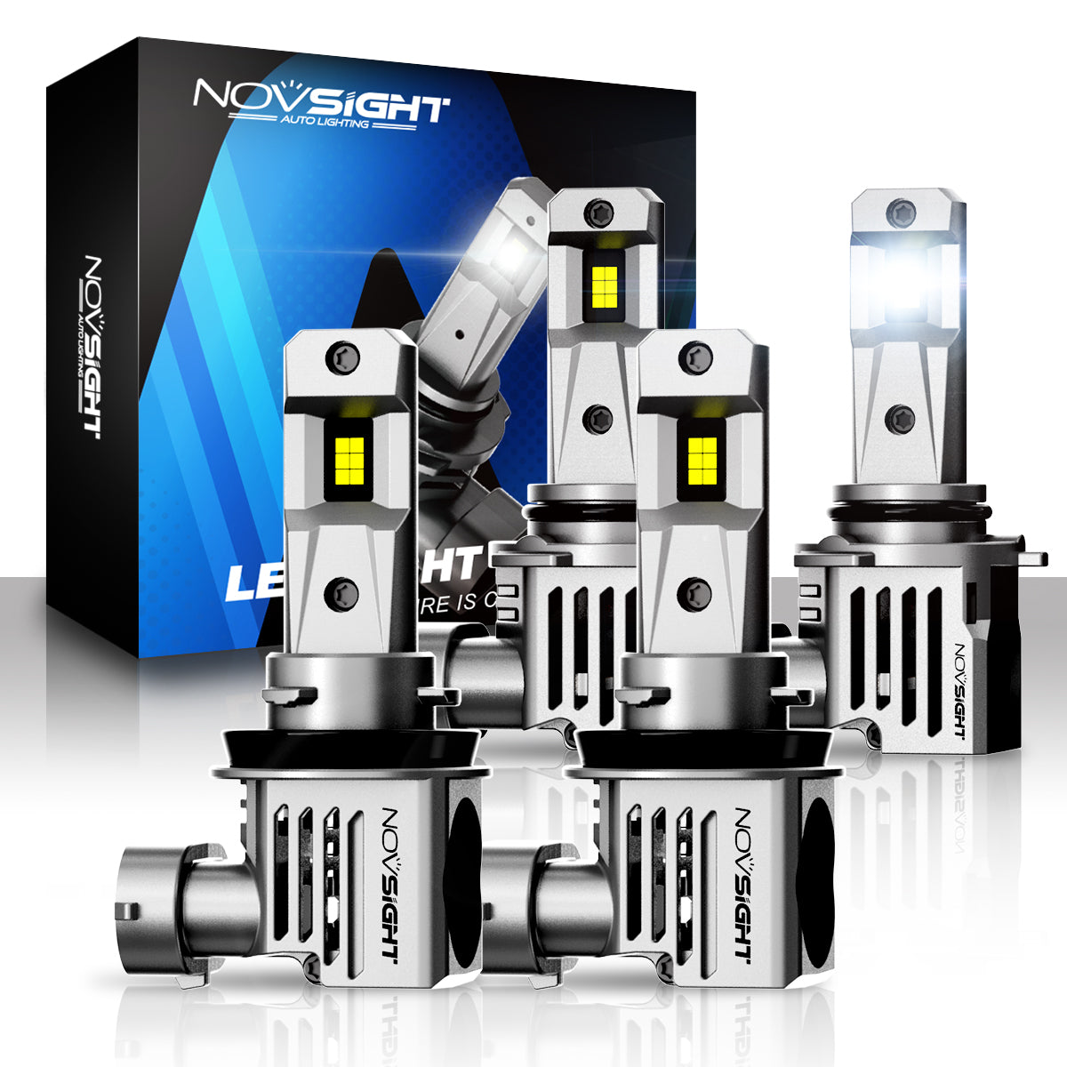 2021 Chevrolet Silverado Headlight Bulbs with Halogen Capsule Headlamps H11 9005 Conversion Kits 4 Bulbs - NOVSIGHT