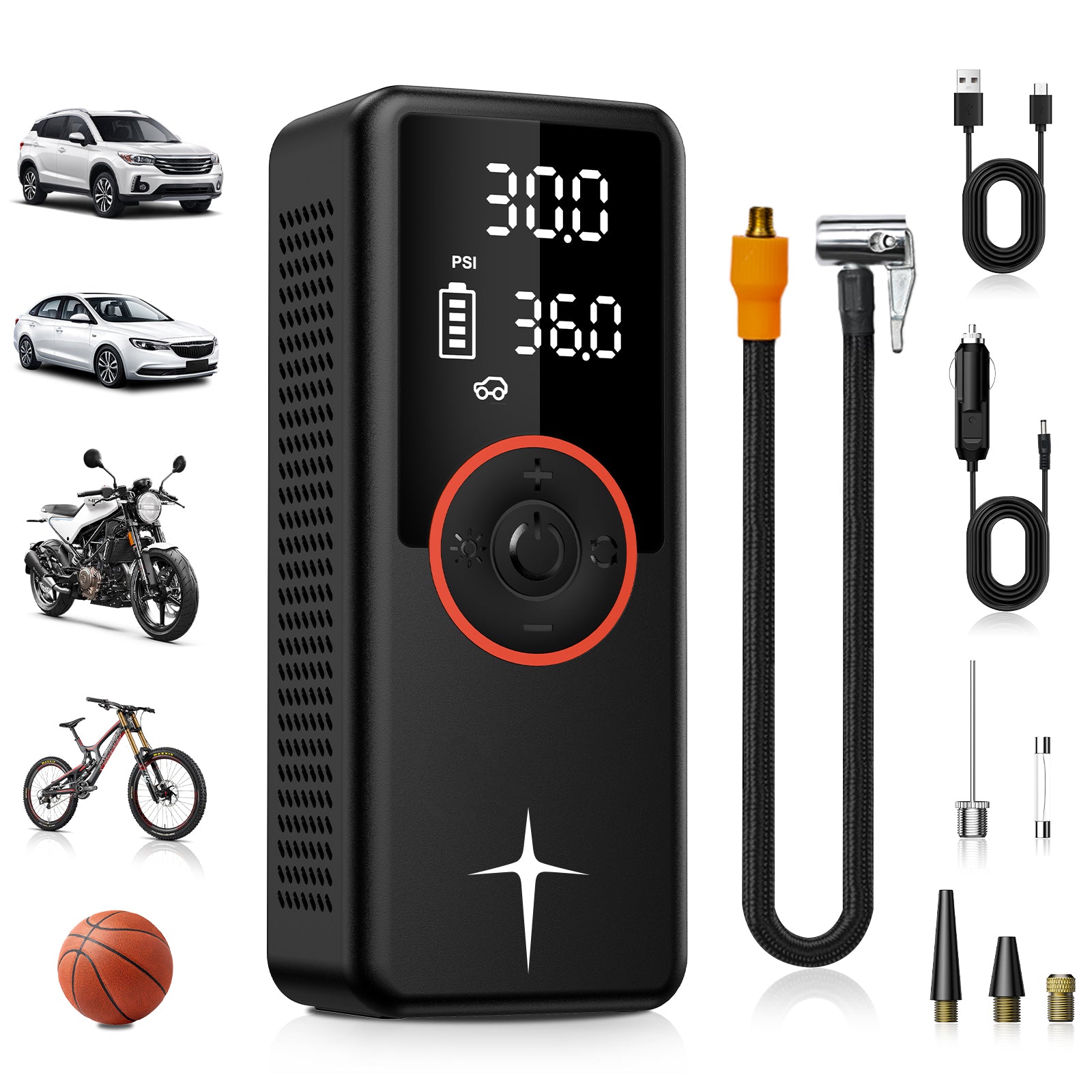 Tire Inflator Portable Air Pump Air Compressor 150PSI for Car - NOVSIGHT