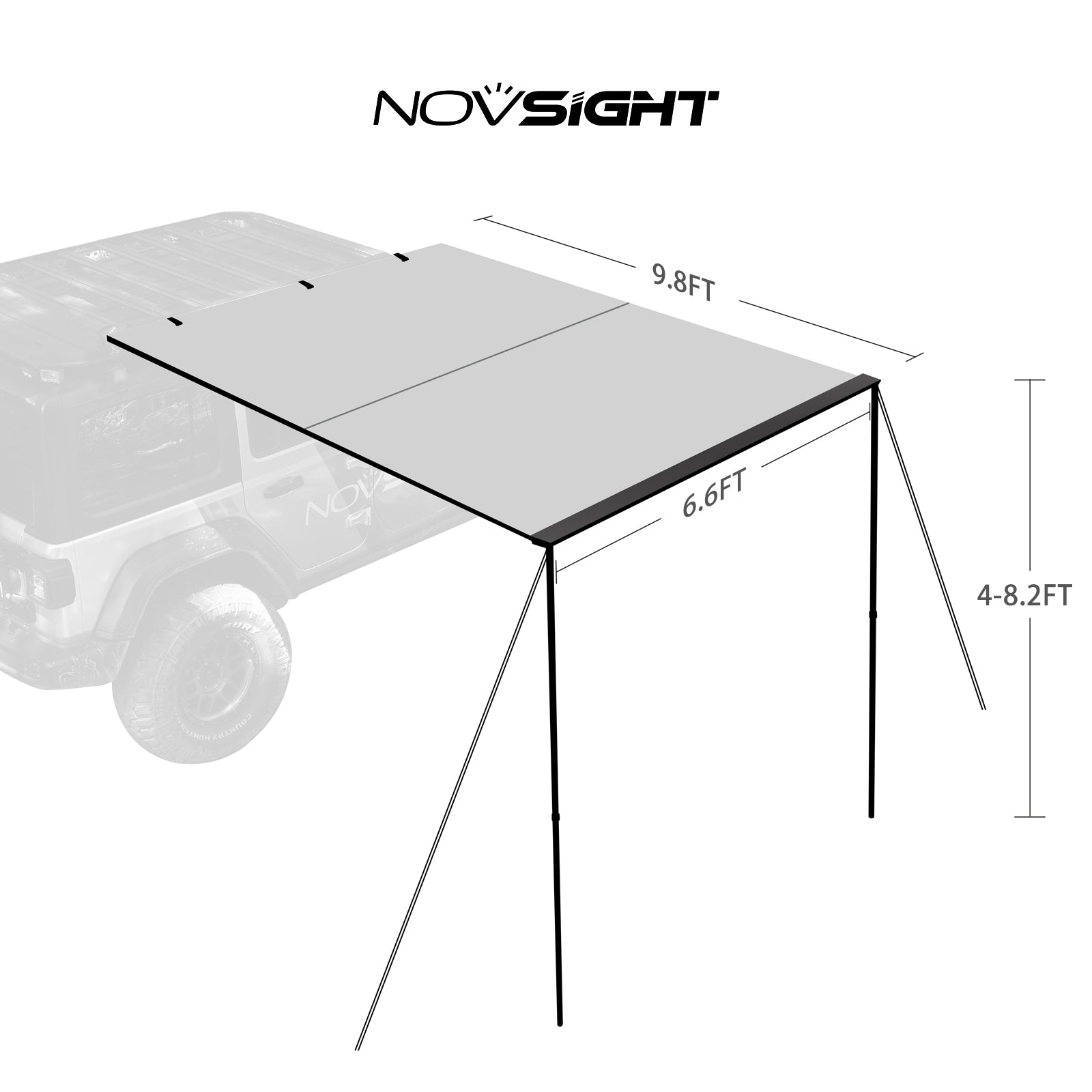 Novsight Car Side Awning Tent for Outdoor Camping Shelter - NOVSIGHT
