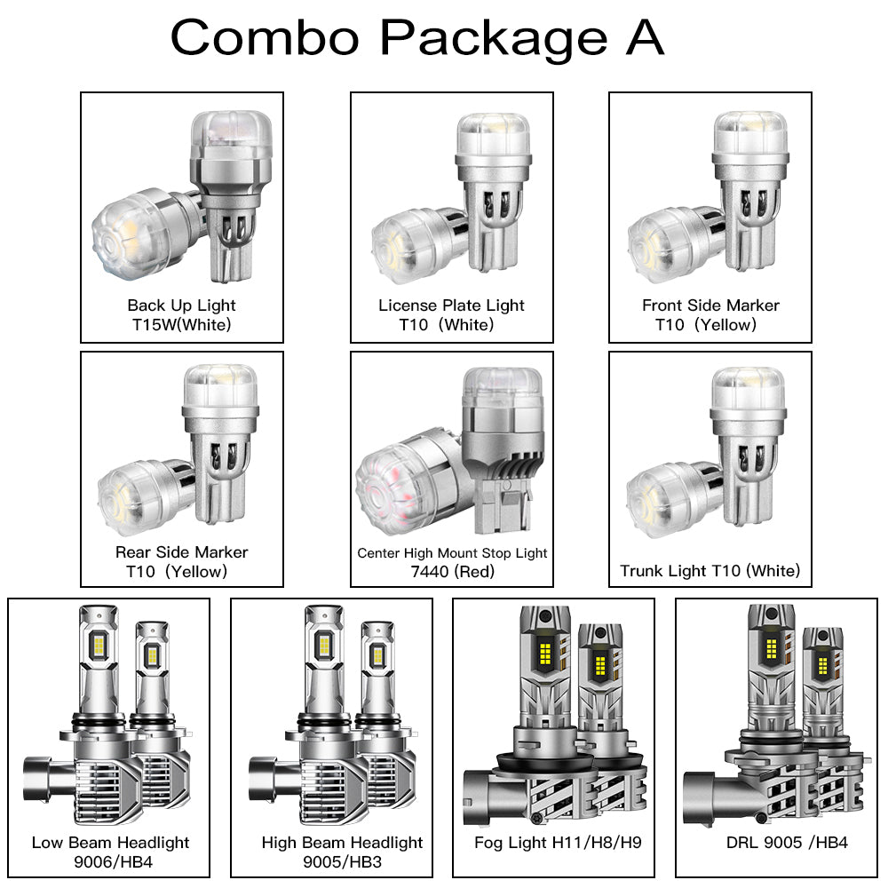 2014-2015 Honda Civic Exterior Interior LED Lights Bulbs Package Headlights Signal Lights Bundle - NOVSIGHT