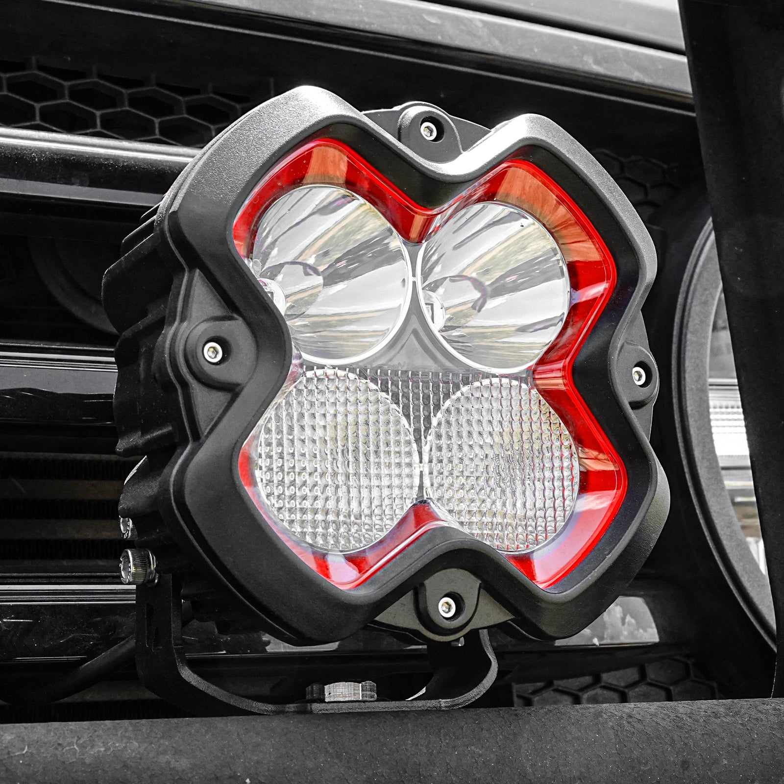 NOVSIGHT HALO SE 6-Inch LED Pod Lights - Red/White DRL Off-Road