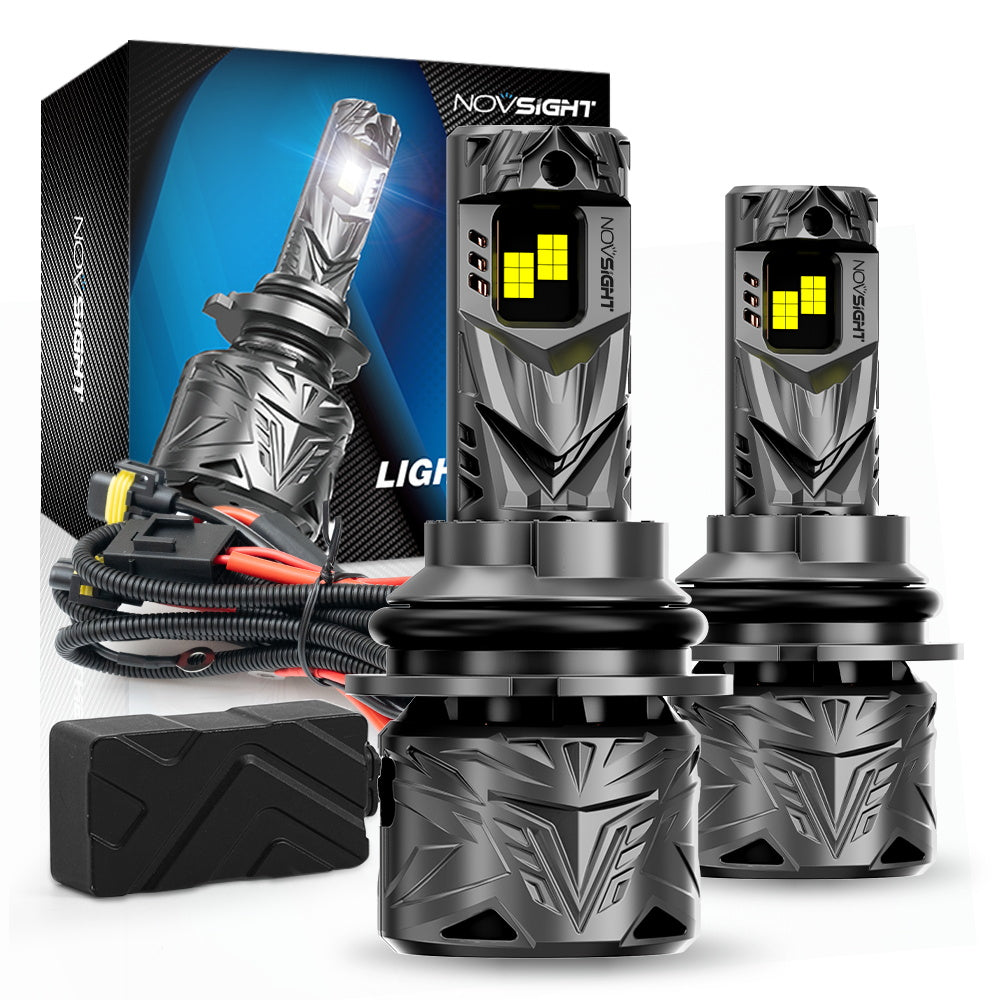 N70 Series | 9007 HB5 LED Bulbs Super Bright Headlights 240W 50000LM 6500K White | 2 Bulbs - NOVSIGHT