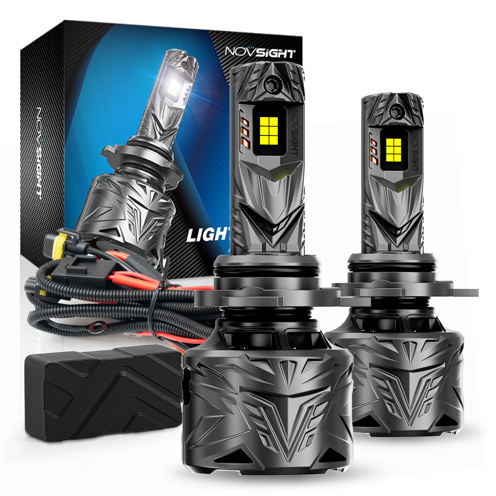 N70 Series | 9012 HIR2 LED Bulbs Super Bright Headlights 240W 50000LM 6500K White | 2 Bulbs - NOVSIGHT