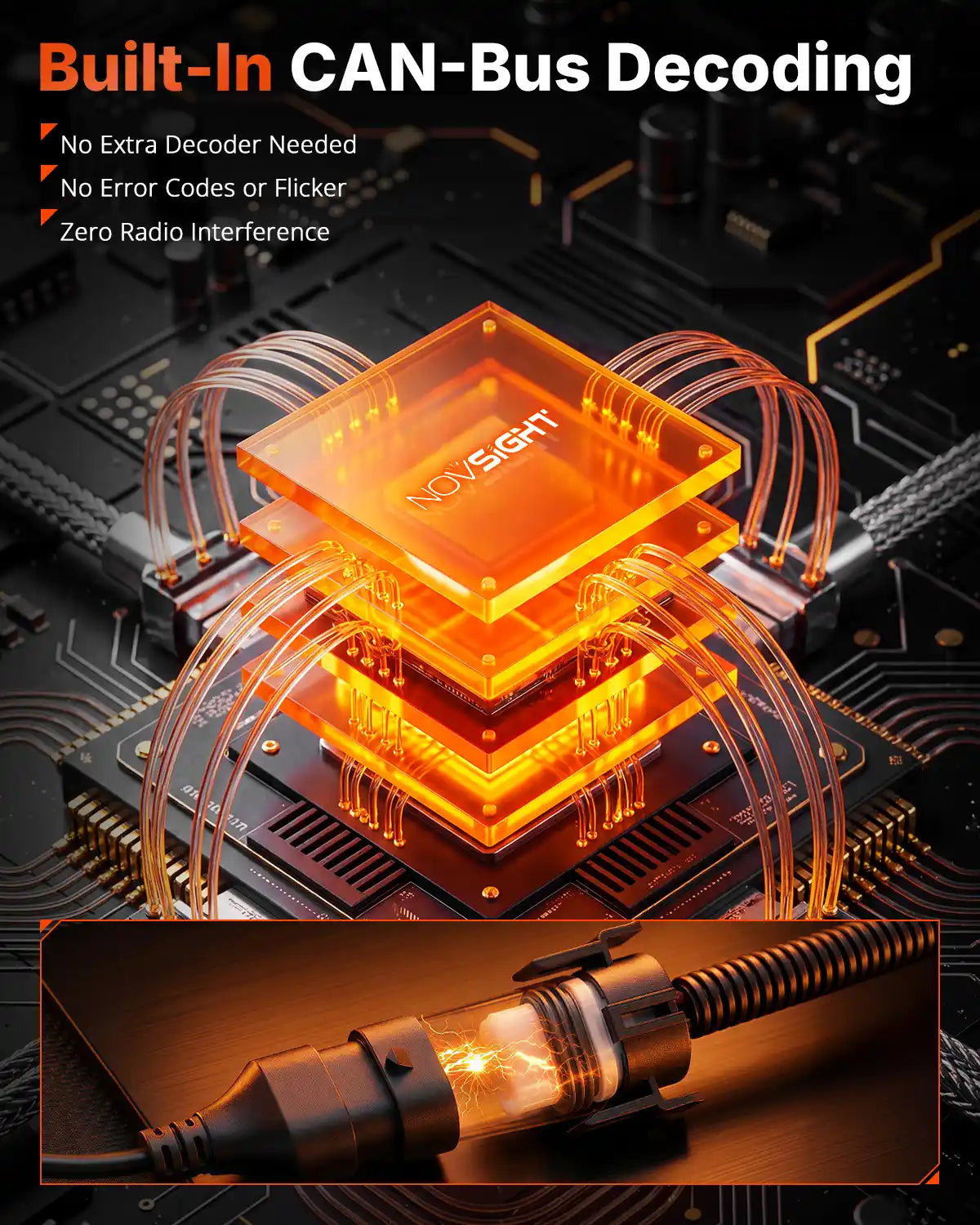 N70 Series | H13 9008 LED Bulbs Super Bright Headlights 240W 50000LM 6500K White | 2 Bulbs Headlight | Novsight