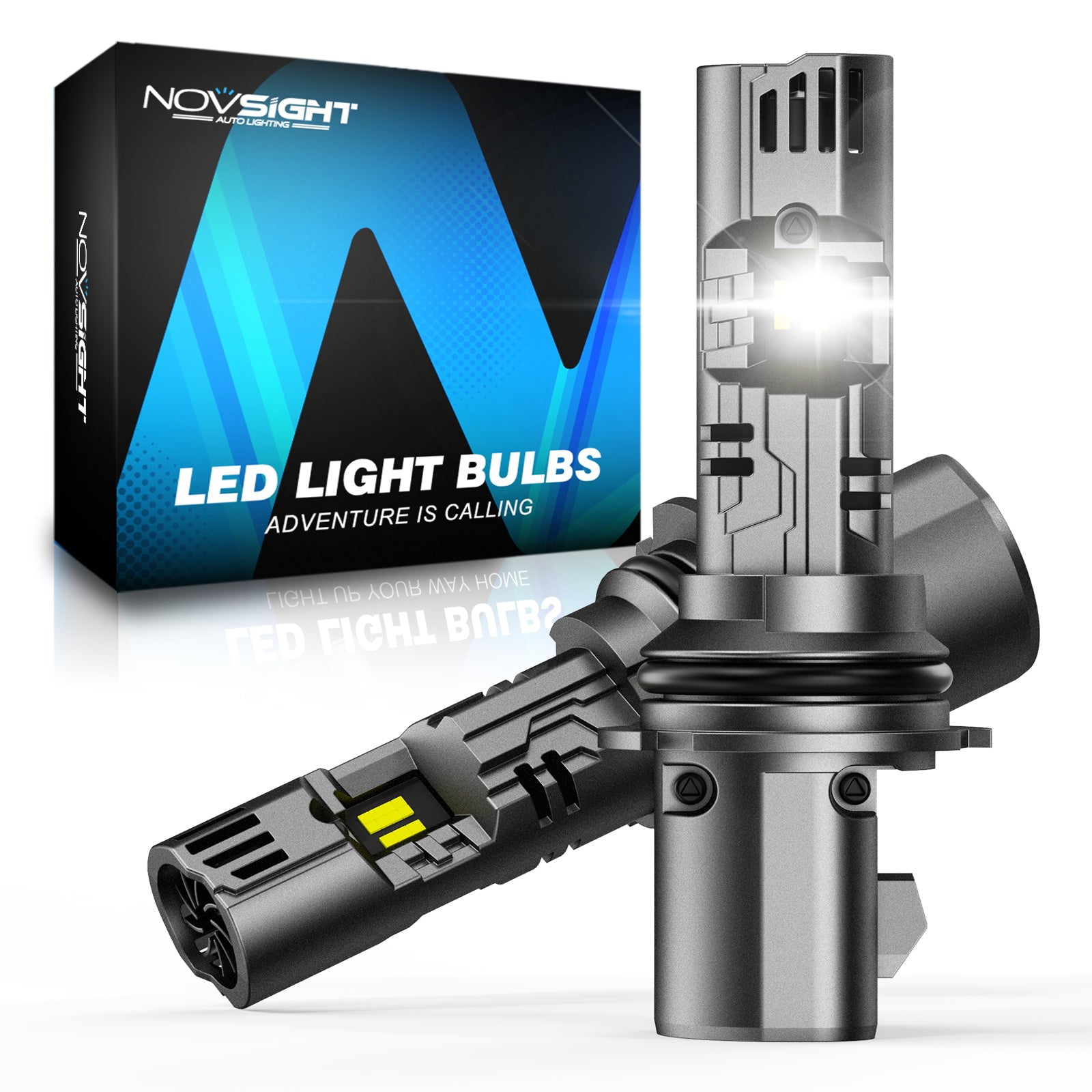 N99 Series Wireless | 9004 HB1 LED Headlight Bulbs 100W 24000LM 6500K White | 2 Bulbs - NOVSIGHT