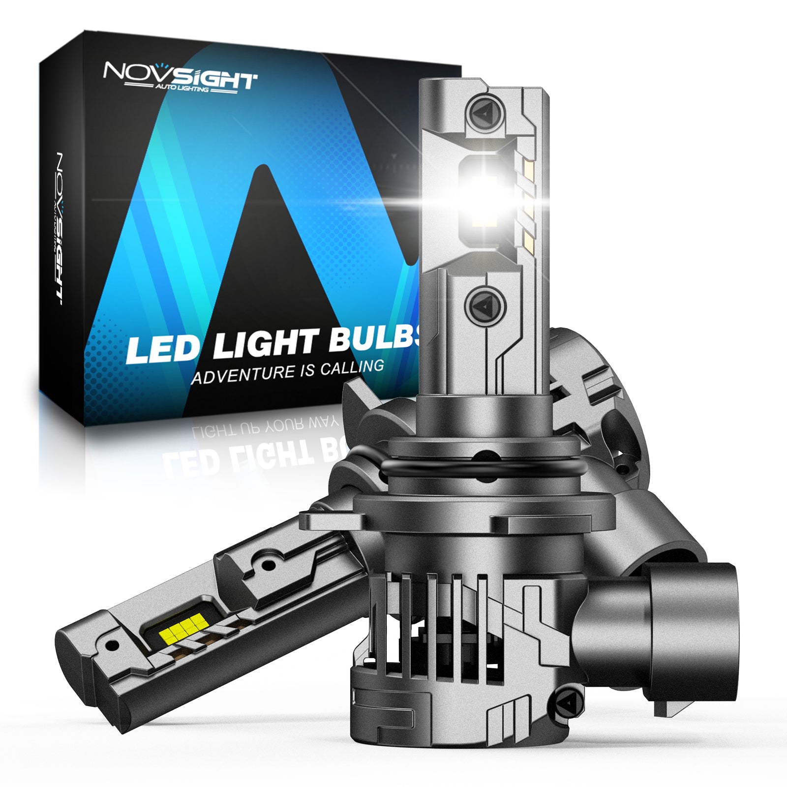 N99 Series Wireless | 9012 HIR2 LED Headlight Bulbs 100W 24000LM 6500K White | 2 Bulbs - NOVSIGHT