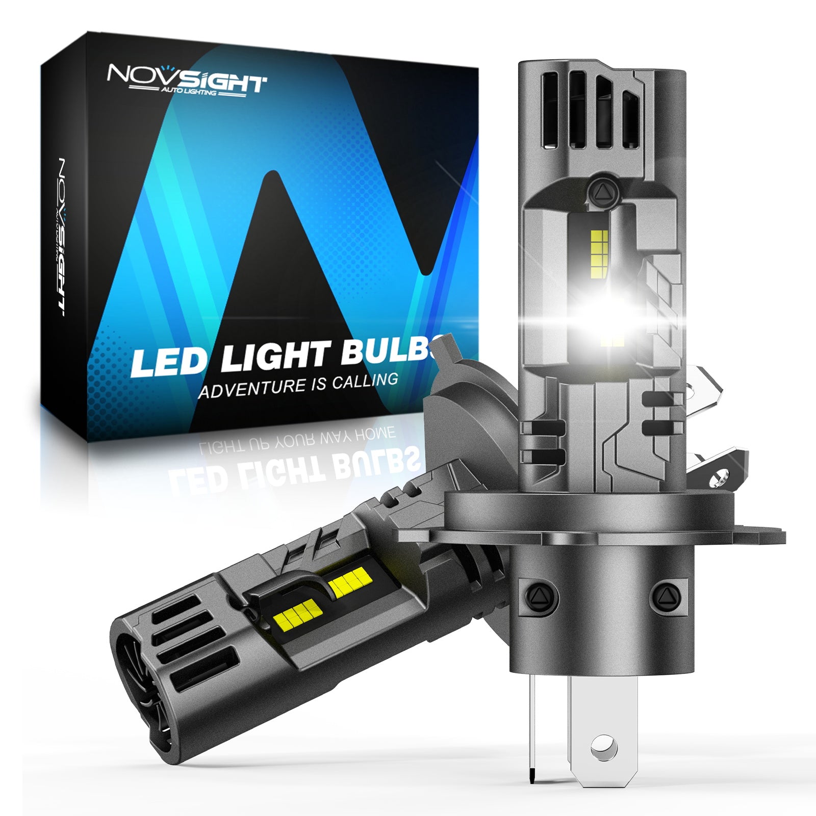 N99 Series Wireless | H4 9003 HB2 LED Headlight Bulbs 100W 24000LM 6500K White | 2 Bulbs - NOVSIGHT