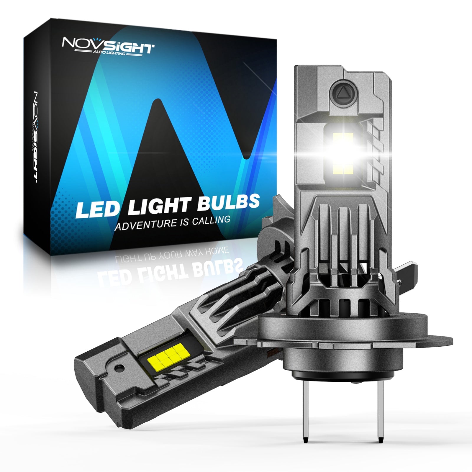 N99 Series Wireless | H7 LED Headlight Bulbs 100W 24000LM 6500K White | 2 Bulbs - NOVSIGHT