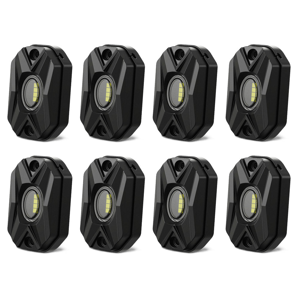 LED Rock Lights Kit White Light Flood Beam (4 Pods/8 Pods Set) - NOVSIGHT