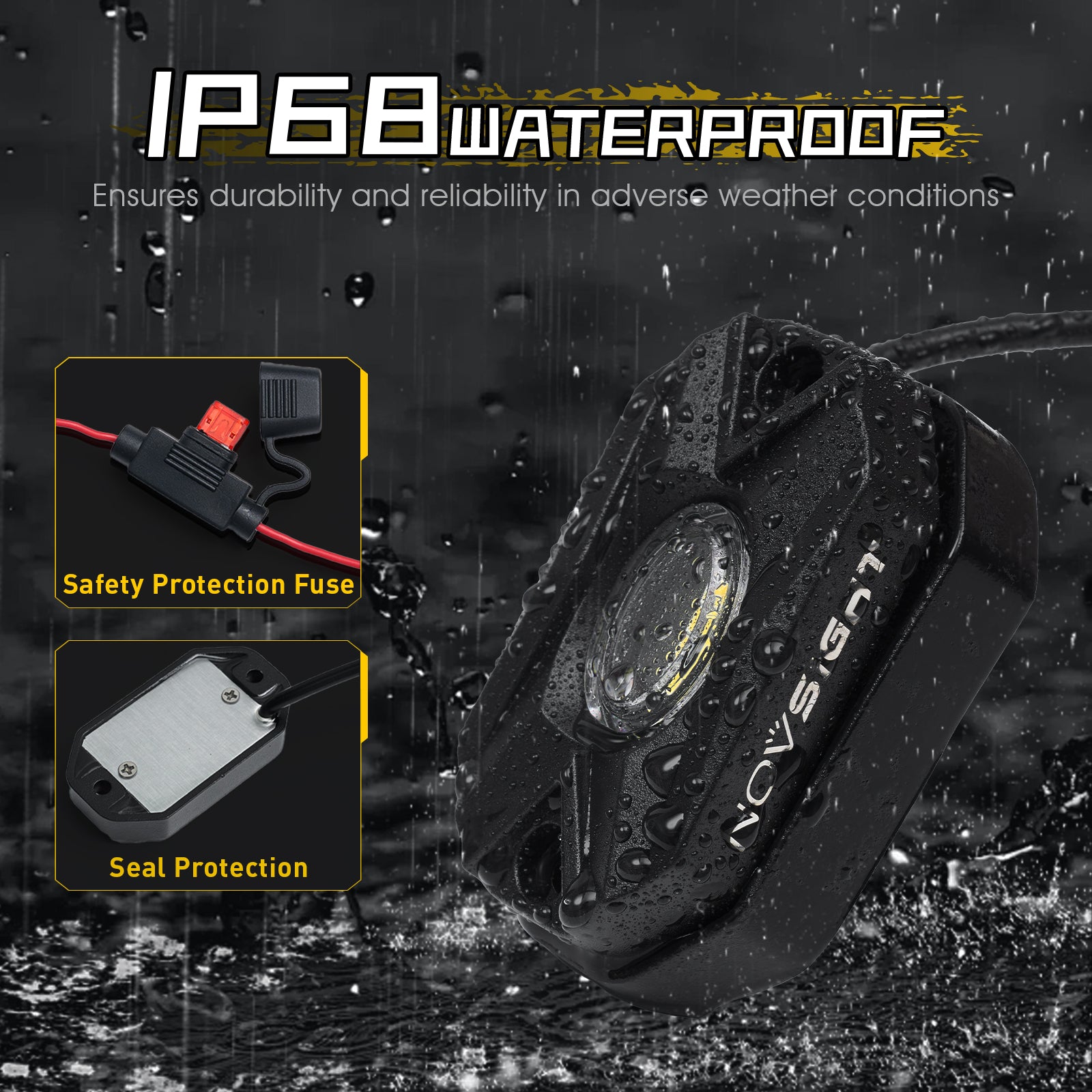 LED Rock Lights Kit White Light Flood Beam (4 Pods/8 Pods Set) - NOVSIGHT