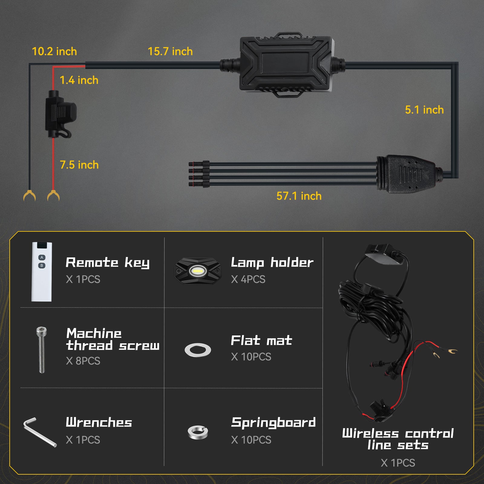 LED Rock Lights Kit White Light Flood Beam (4 Pods/8 Pods Set) - NOVSIGHT