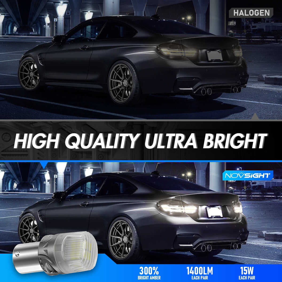 1156 180° P21W BA15S LED Bulbs for Rear Front Sinaling Lights DRL - White - NOVSIGHT