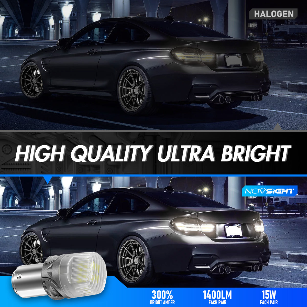 1157 180° P215W BAY15D BA15D LED Bulbs for Rear Front Signaling Lights DRL - White - NOVSIGHT