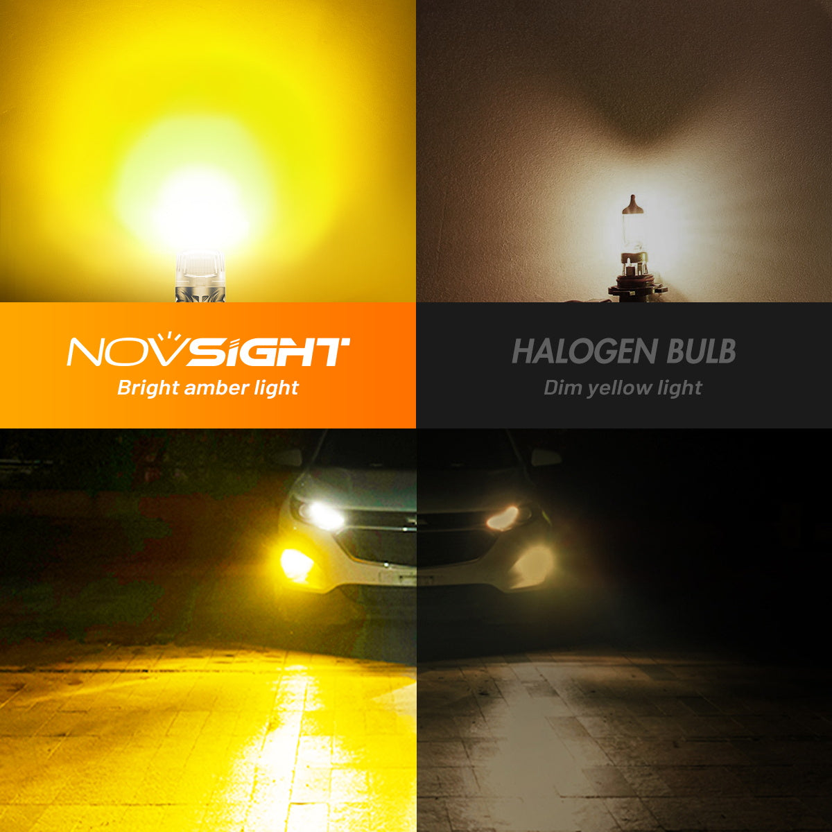 3157 3047 3057 3155 3157 3157AV LED Bulbs for Rear Front Turn Signal Lights - Yellow - NOVSIGHT
