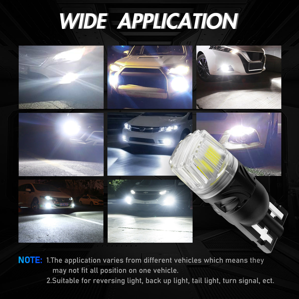 T10 158 161 168 194 W5W LED Bulbs for Rear Front Sinal Lights DRL - White - NOVSIGHT