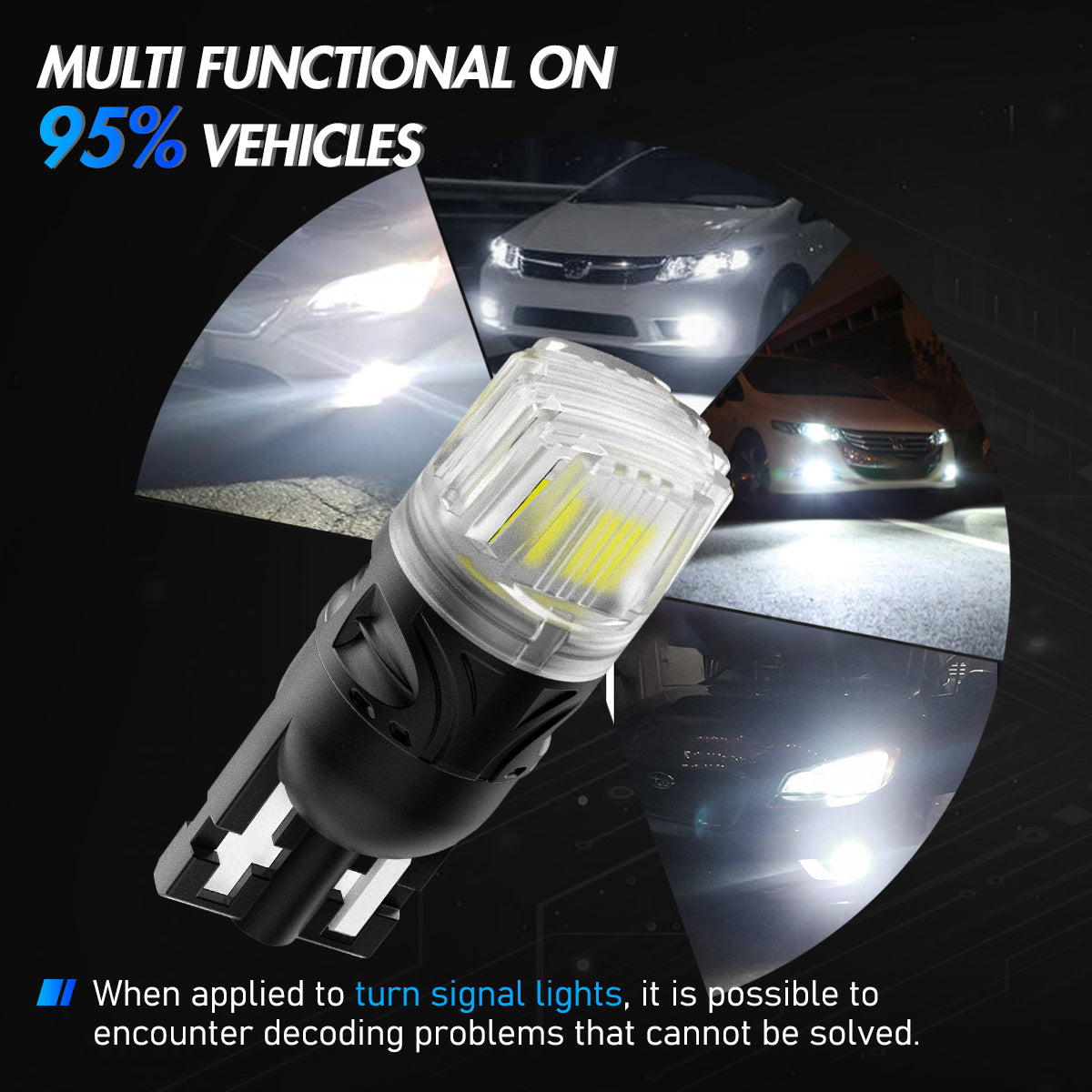 T10 158 161 168 194 W5W LED Bulbs for Rear Front Sinal Lights DRL - White - NOVSIGHT