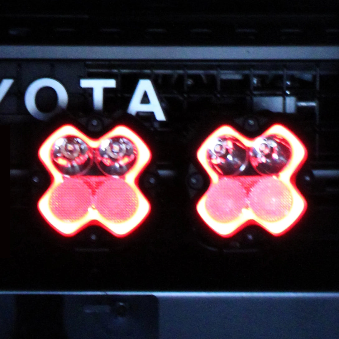 Toyota Land Cruiser Off-Road Lights HALO SE Series LED Pod Lights with Red and White DRL
