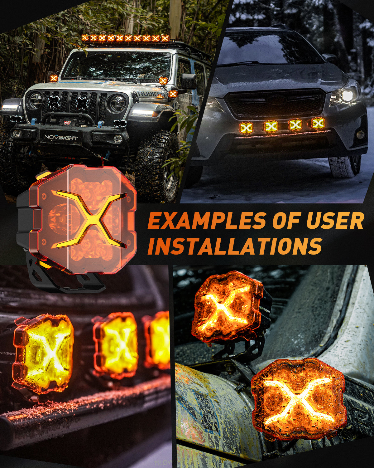 X-Series 4-inch LED Off-road Pod Light Driving Beam with Bluetooth Switch Panel - NOVSIGHT
