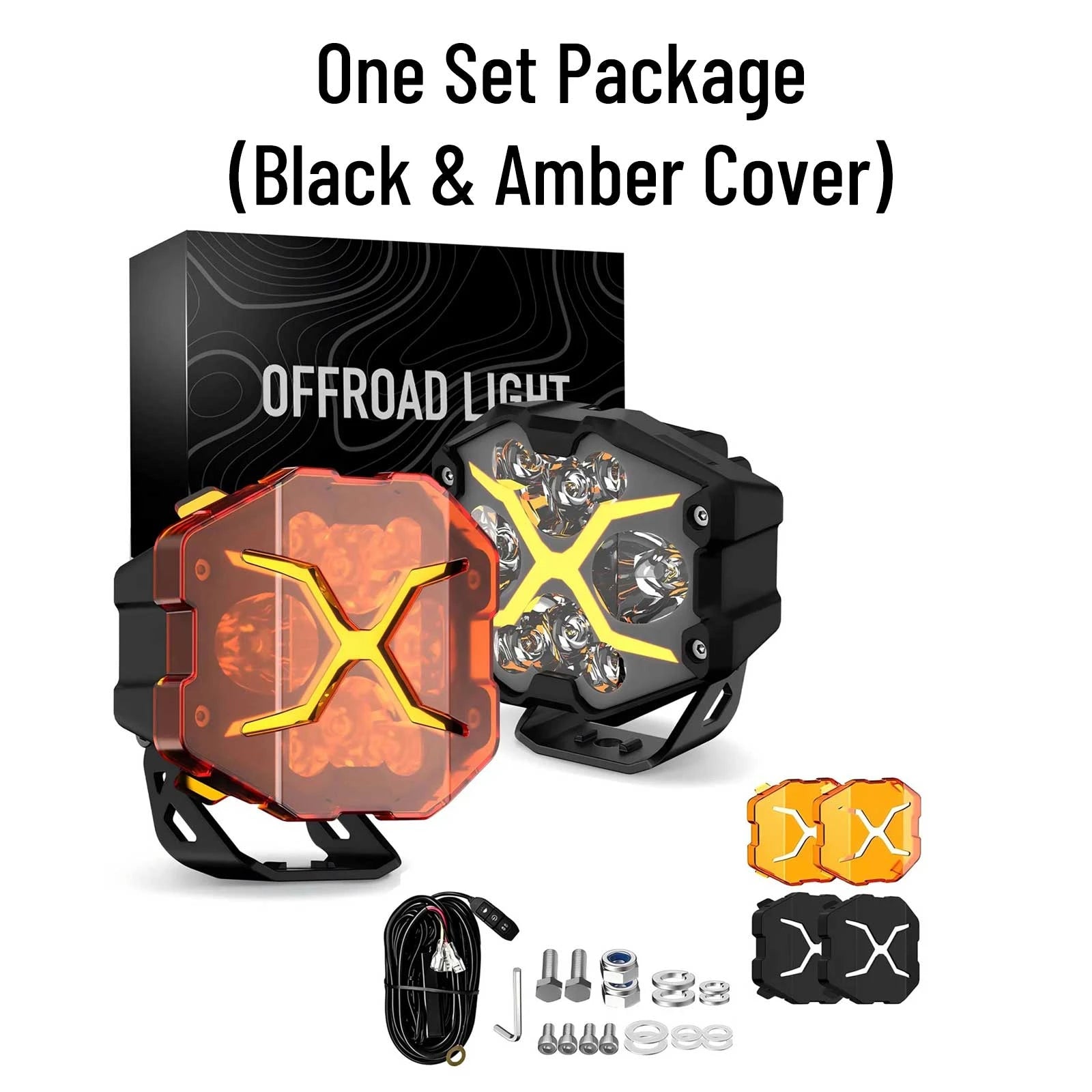 Jeep Wrangler JK Rubicon With X Series 4-Inch LED Pod Light X-Line DRL Driving Lights