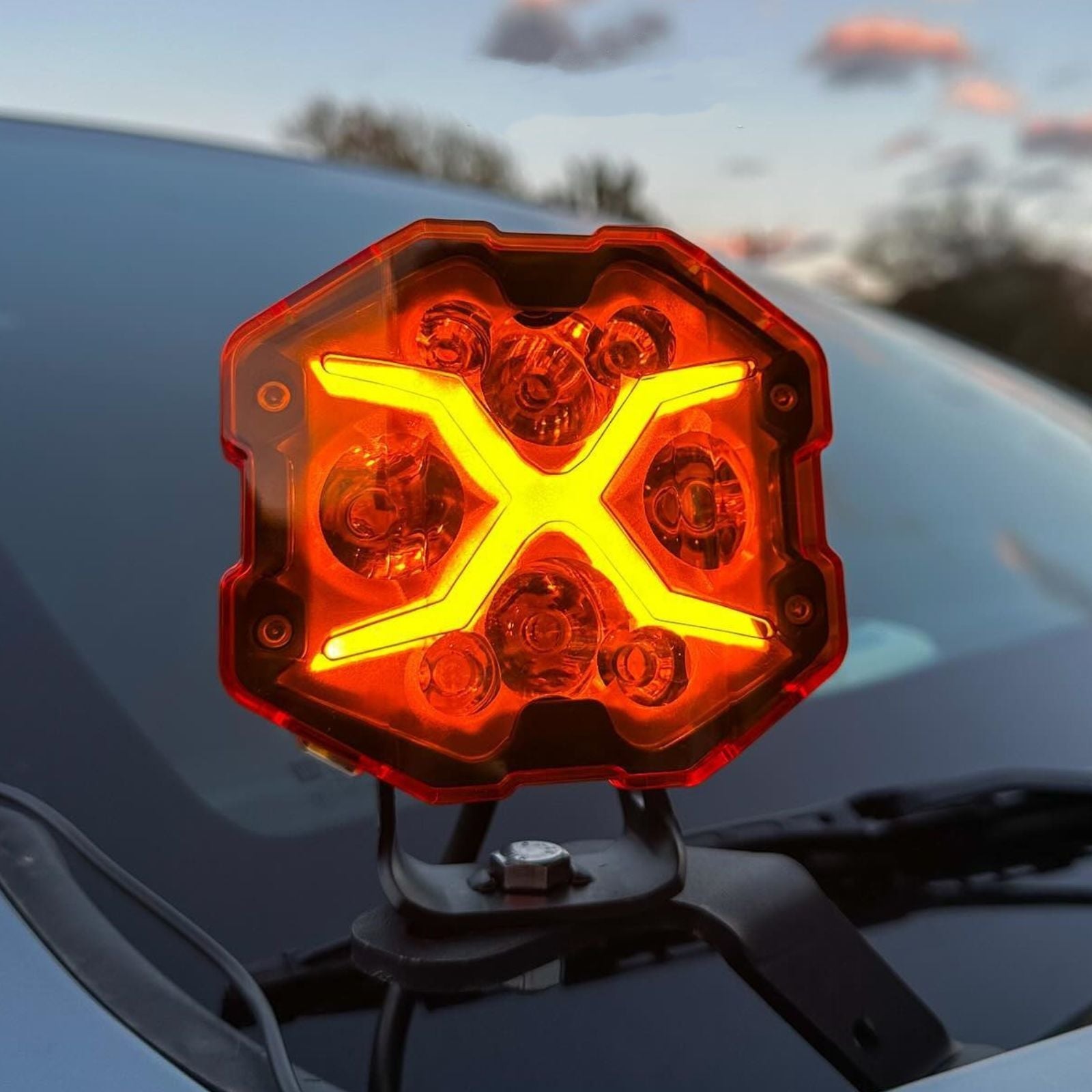 X-Series 4-inch LED Pod Light DRL Driving Beam with Wireless Switch Pa