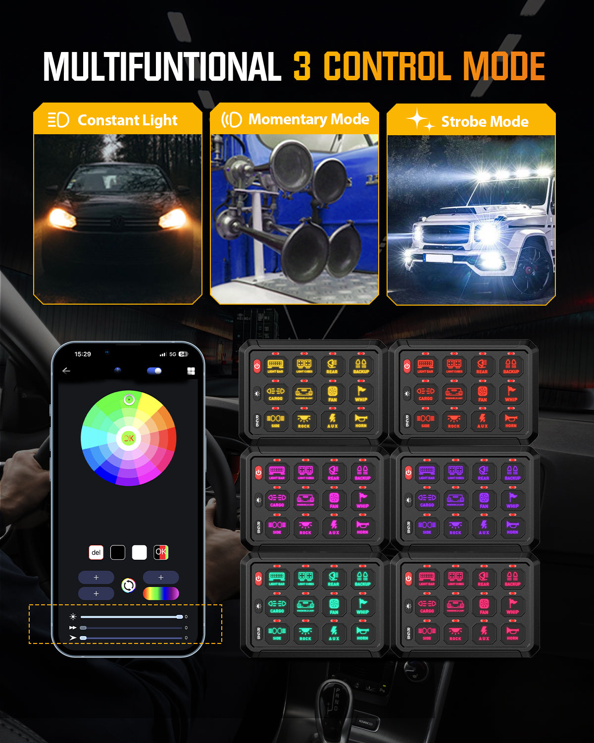 Novsight Bluetooth RGB Switch Panel Kit 8 Gang/12 Gang with App - NOVSIGHT