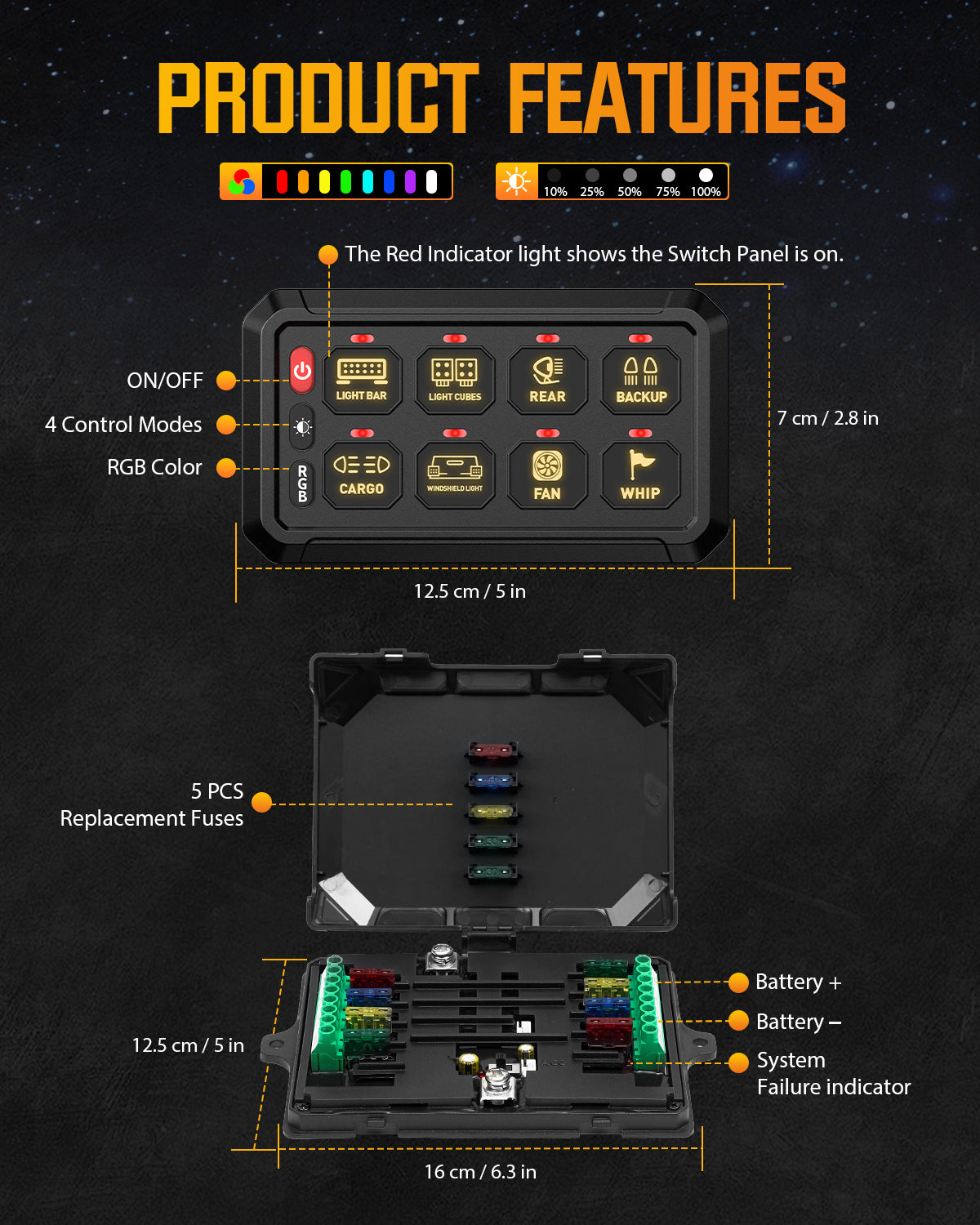 Novsight Bluetooth RGB Switch Panel Kit 8 Gang/12 Gang with App - NOVSIGHT