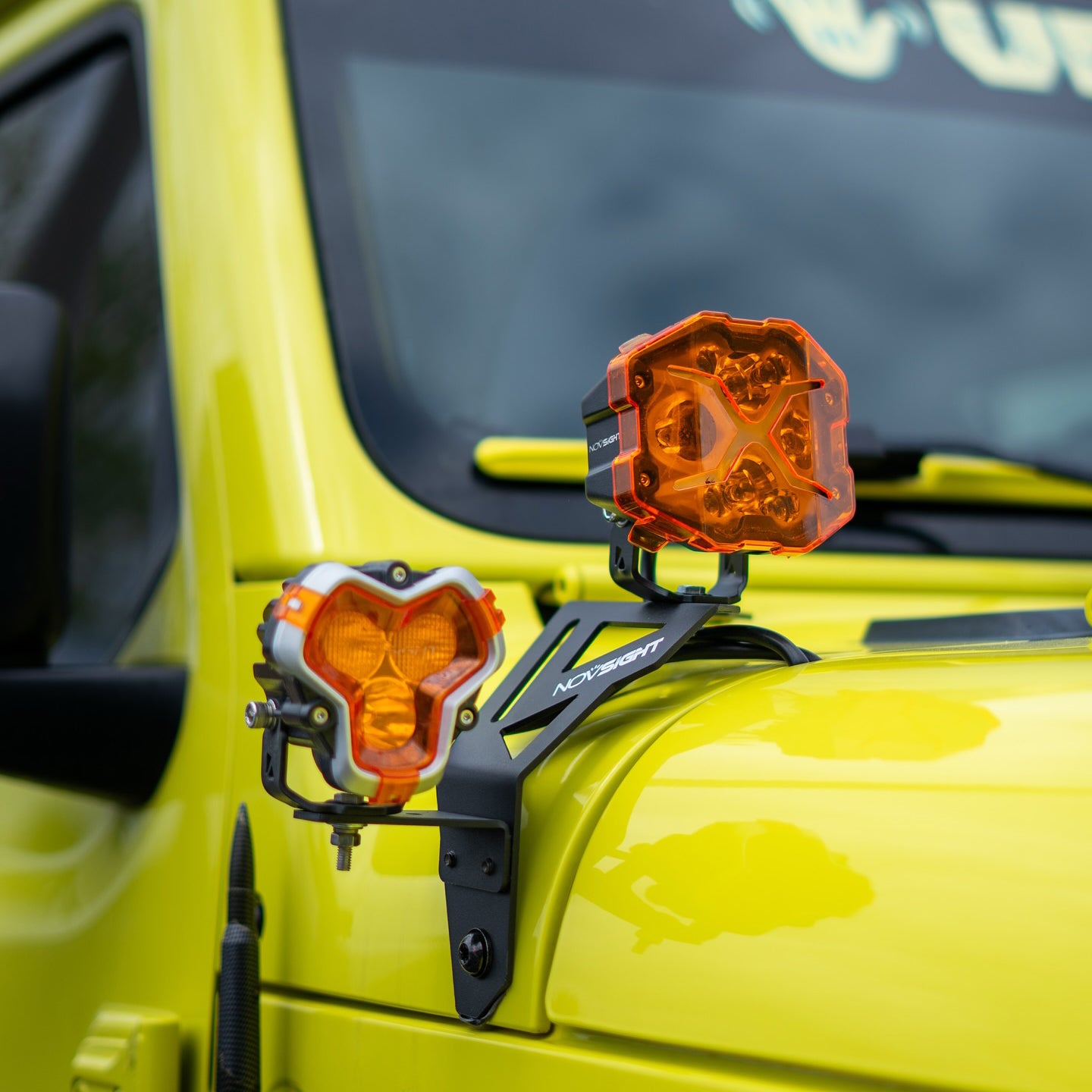 Jeep Wrangler JL/JLU A-Pillar Dual Light Mount | 2018-2024 Models | Stainless Steel | Off-Road Lighting Upgrade | (Excludes 4XE) - NOVSIGHT