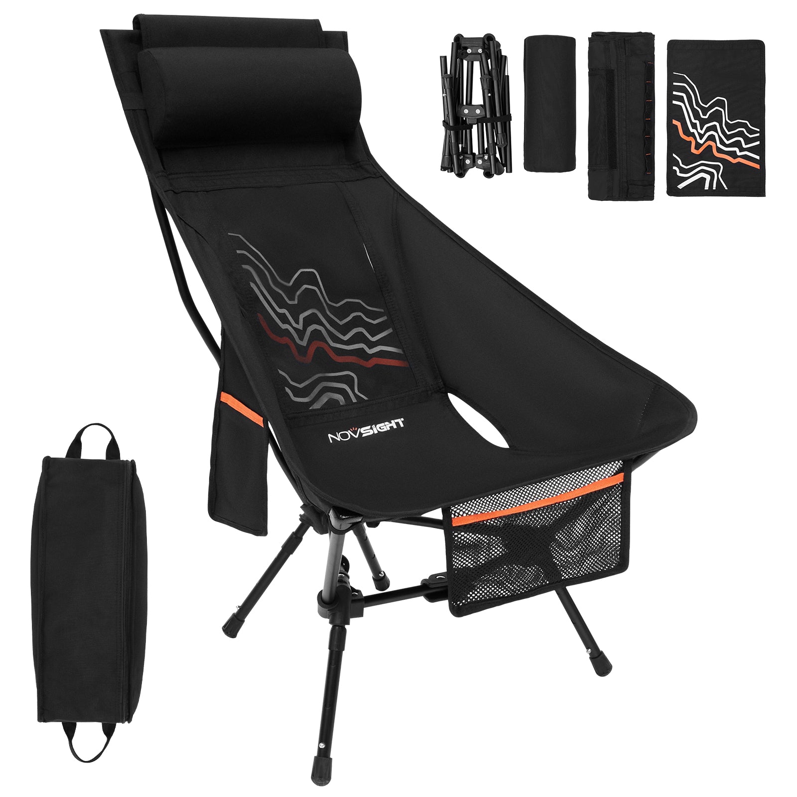 Rove Series | Camping Chair Foldable Contour Pattern 1PC/Set - NOVSIGHT
