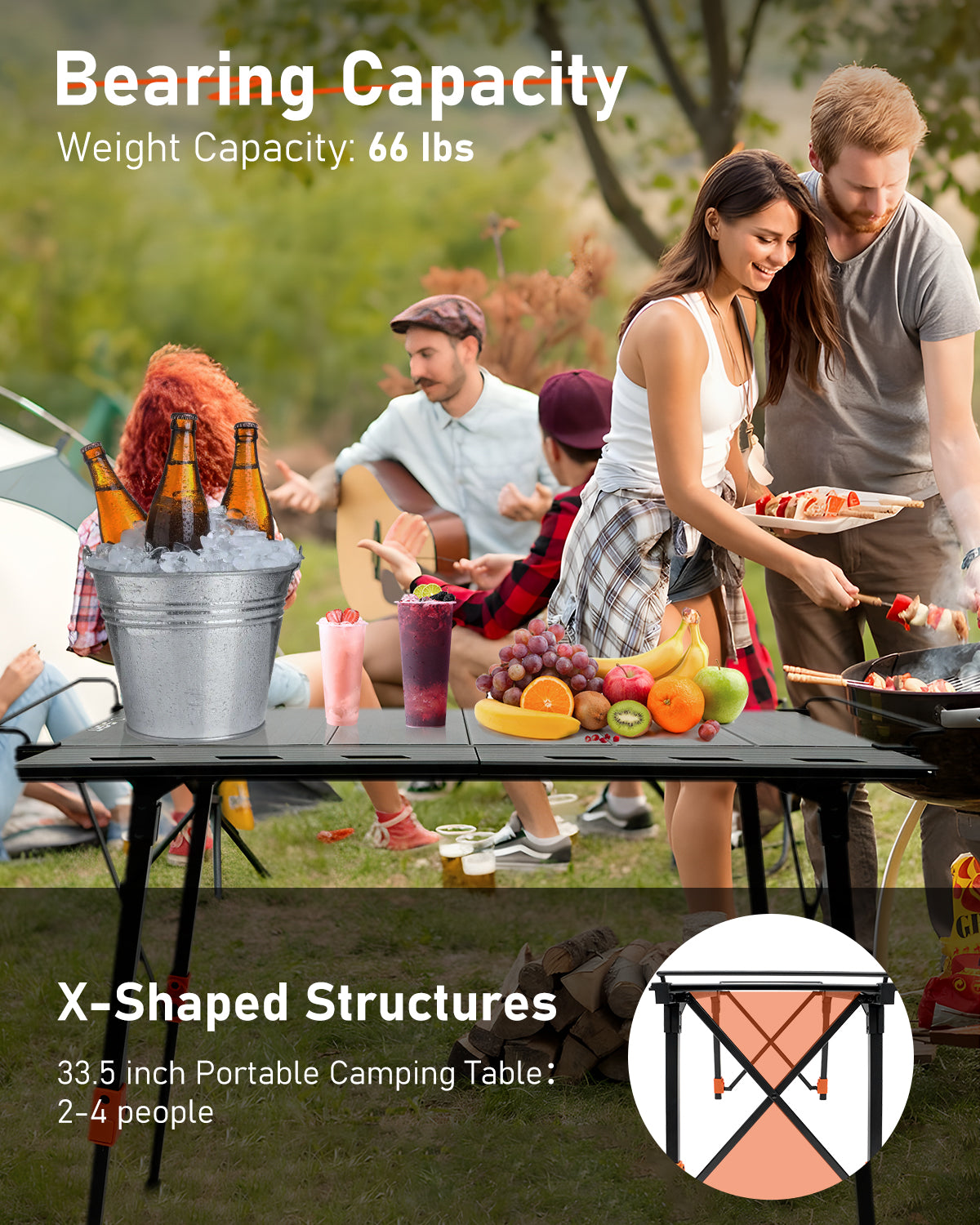 Rove Series | Camping Dining Table IGT Iron Grill Table Foldable Height Adjustable - NOVSIGHT