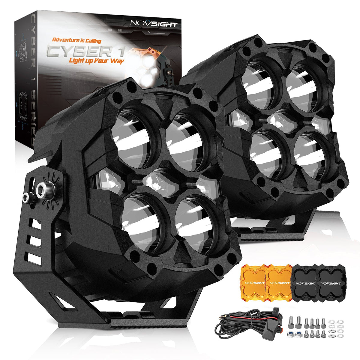 CYBER Series 6-Inch LED Pod Lights – Amber & White Light | Warrior Black