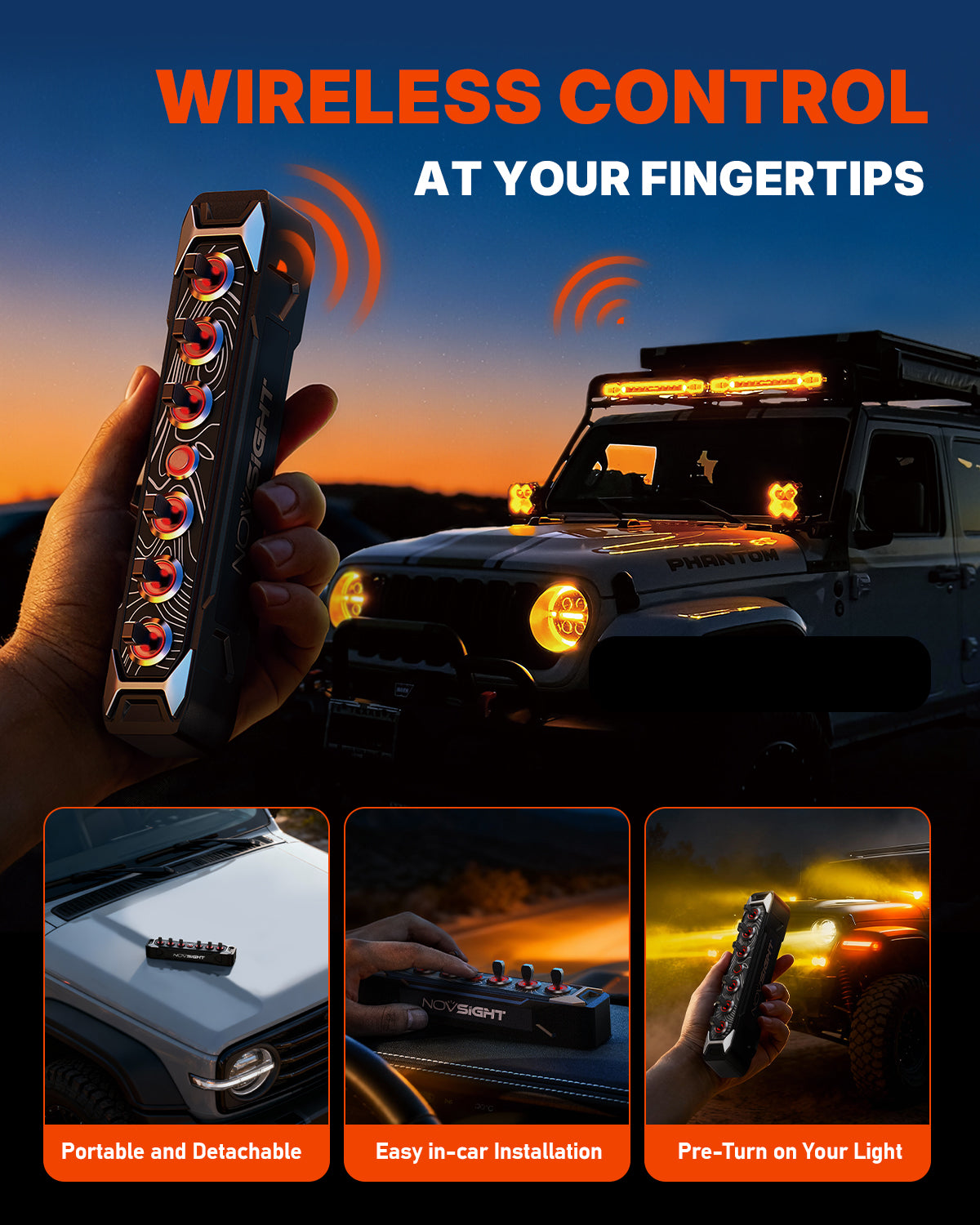 CYBER Series 6-Gang Toggle Switch Wireless-Control - NOVSIGHT