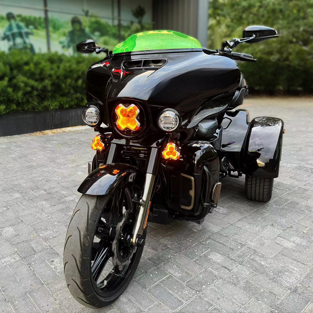 Halo Series LED Pod Lights Kit for Harley Motorcycles - NOVSIGHT