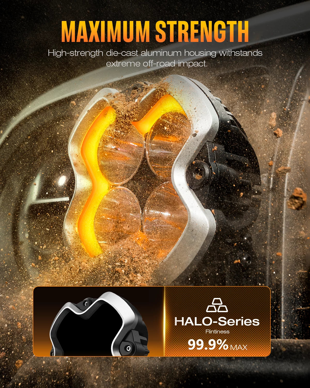 HALO Standard Series 6" LED Pod Lights with DRL 60W Twin Light Kit System Pair