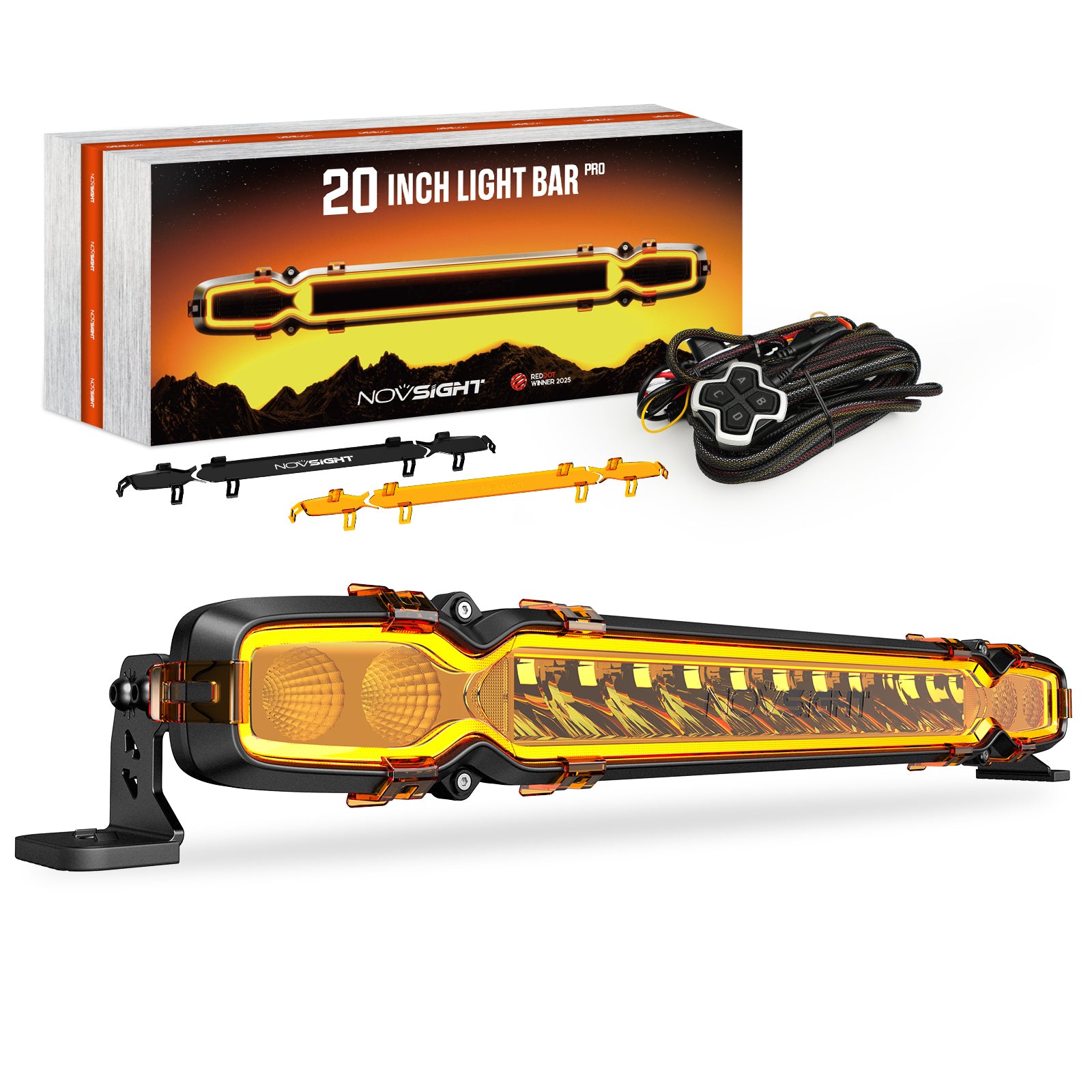 HALO Pro Series 20-inch LED Light Bar with Dynamic DRL Modes - NOVSIGHT