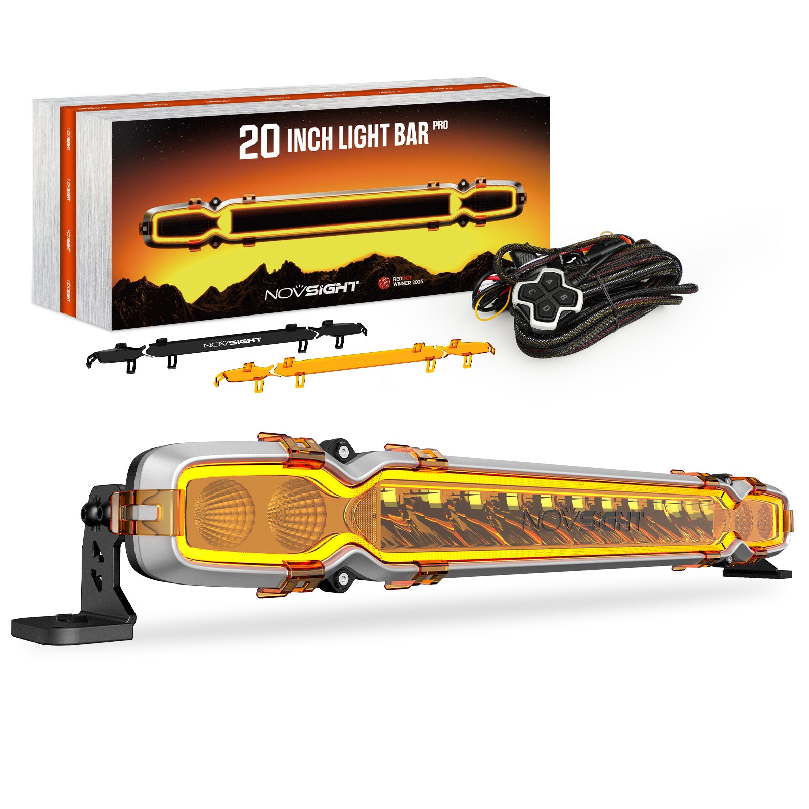 HALO Pro Series 20-inch LED Light Bar with Dynamic DRL Modes - NOVSIGHT
