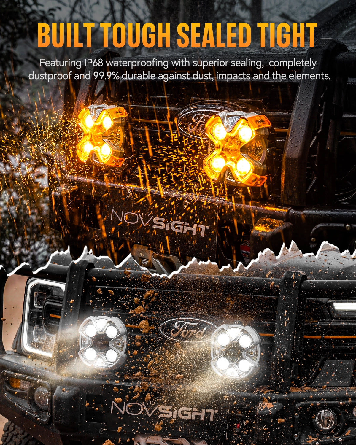 HALO Pro Series 8-inch LED Pod Lights with Dynamic DRL Modes - NOVSIGHT