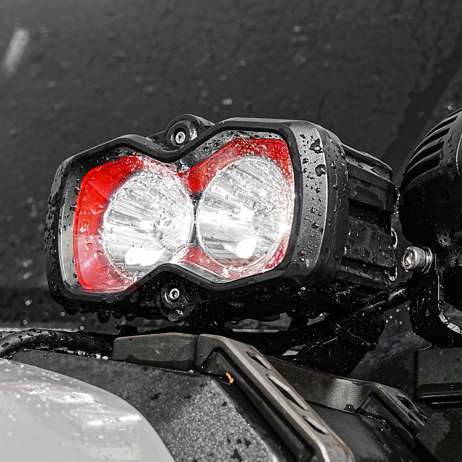 NOVSIGHT HALO 4.5インチポッドライト Compact 4.5-Inch HALO SE LED Pod Lights - Red DRL Off-Road