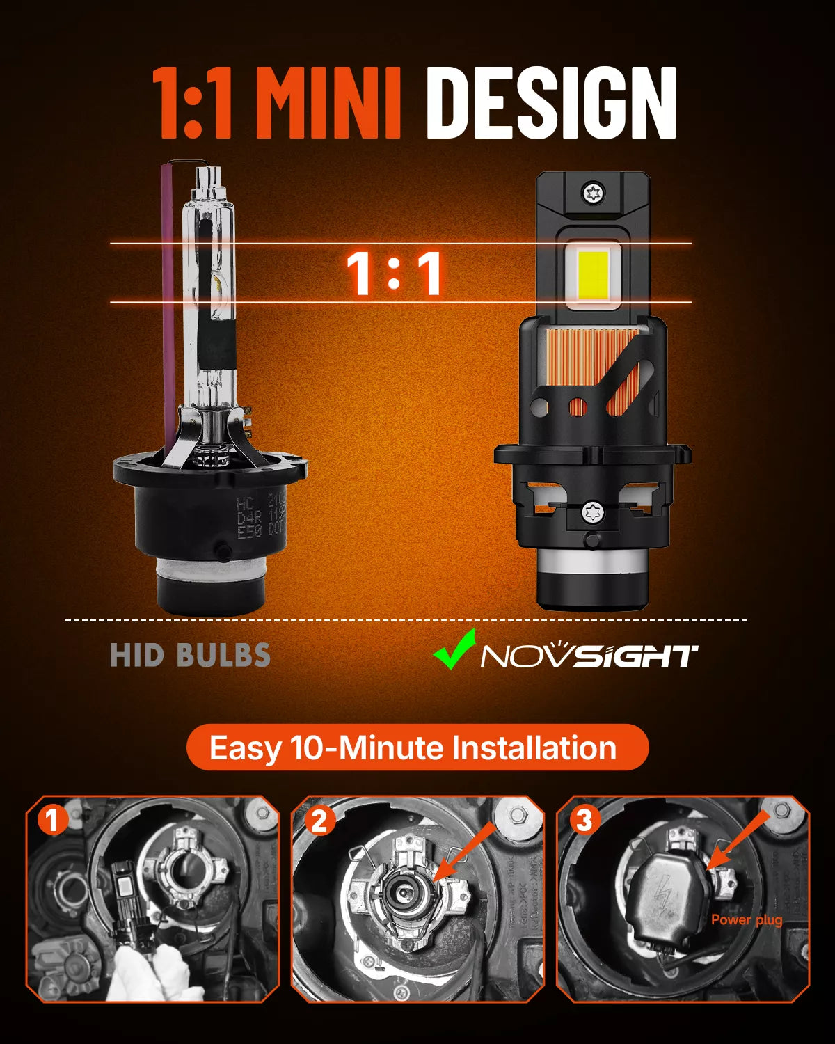 NOVSIGHT T25 D2-LED-Bulbs for LED Lighting Upgrade - Image4