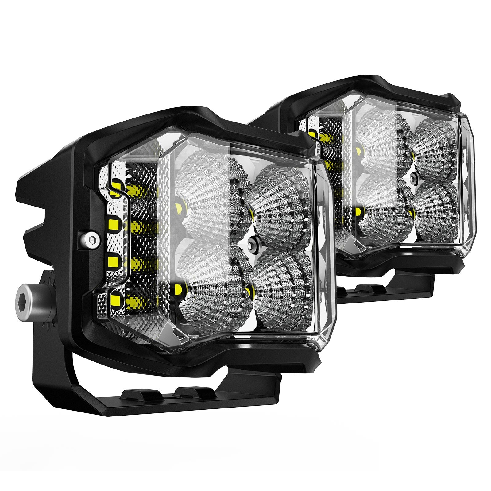 Rock Series | 4-Inch LED Pod Lights Auxiliary Lights with Side Lights - NOVSIGHT