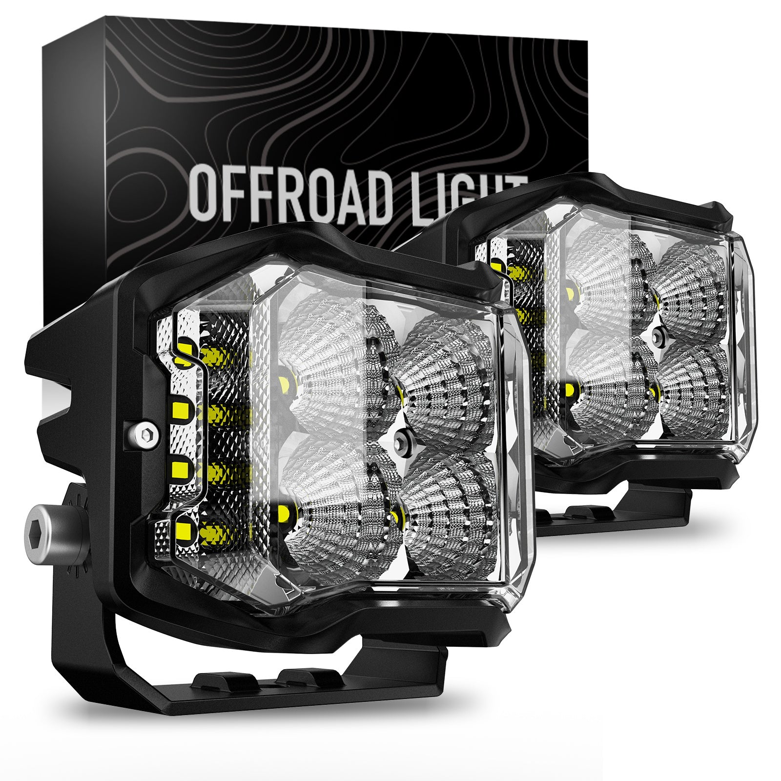 Rock Series | 4-inch LED Pod Flood Lights with Side Lights - NOVSIGHT