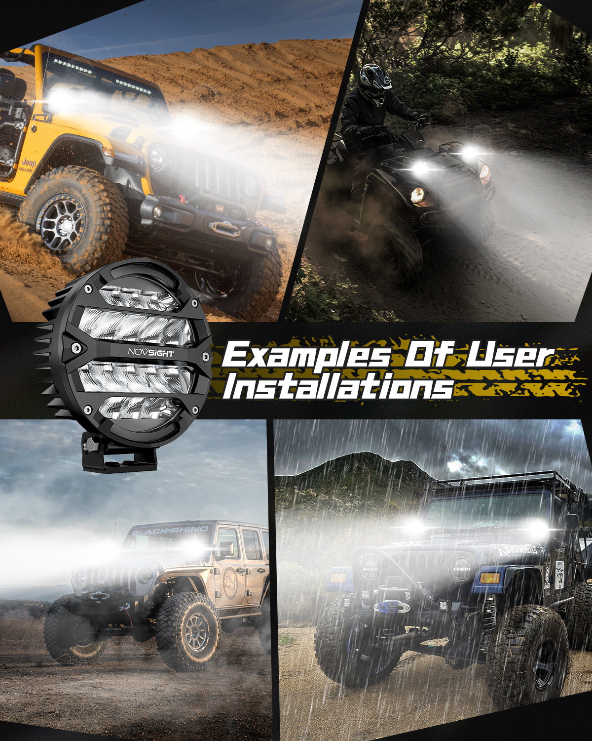 Rock Series | 7-inch LED Pod Round Lights Diving Lights - NOVSIGHT