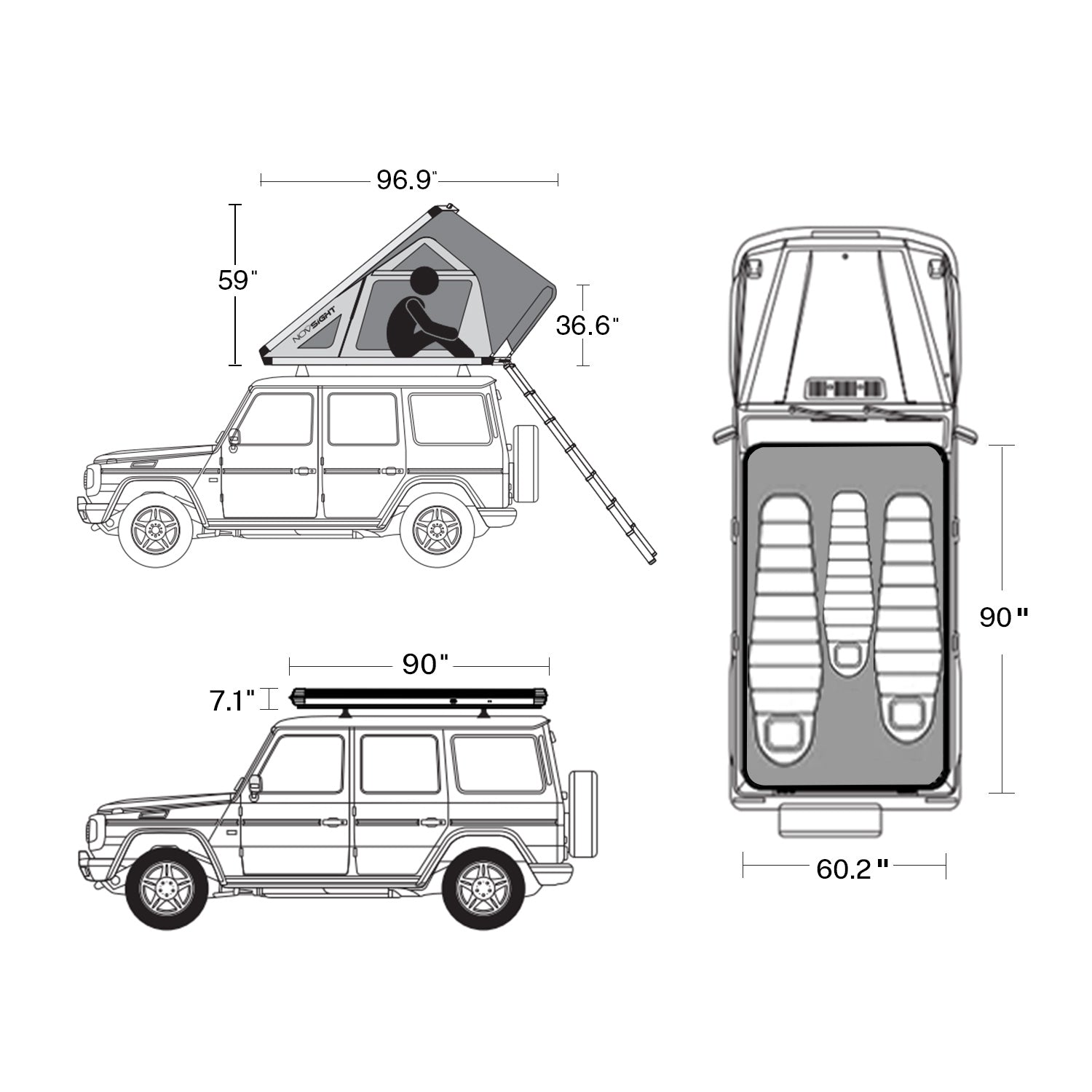 Zebra Rooftop Tent - NOVSIGHT
